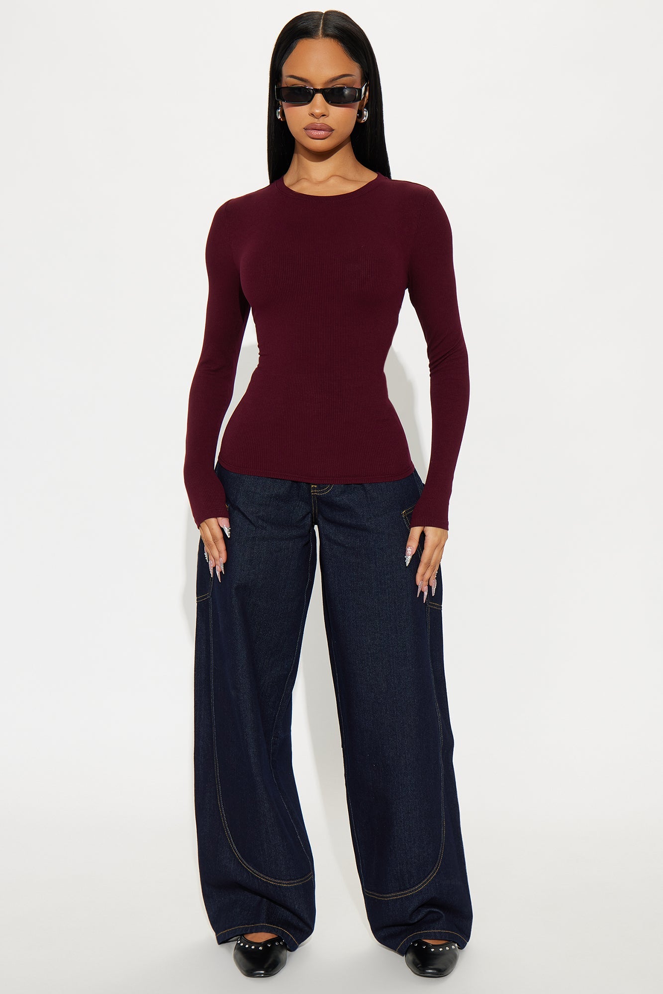 Make A Scene Wide Leg Jeans - Dark Denim