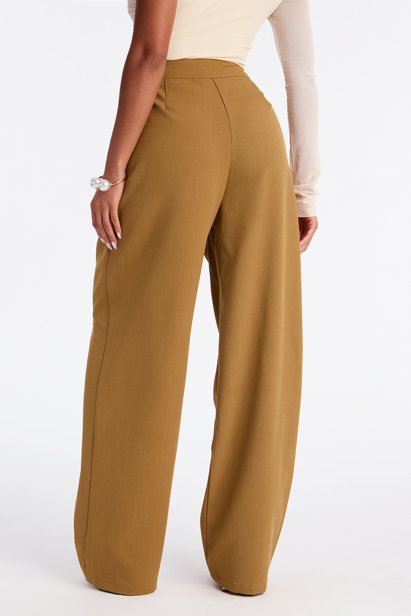 Submit On Time Wide Leg Trouser Pant 32″ - Mustard