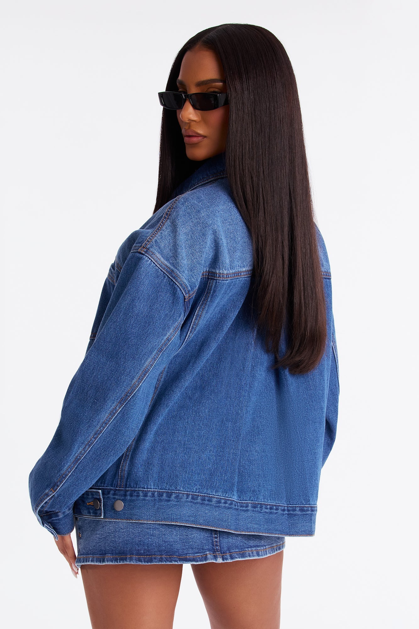 Work Is Done Denim Swing Jacket - Medium Wash