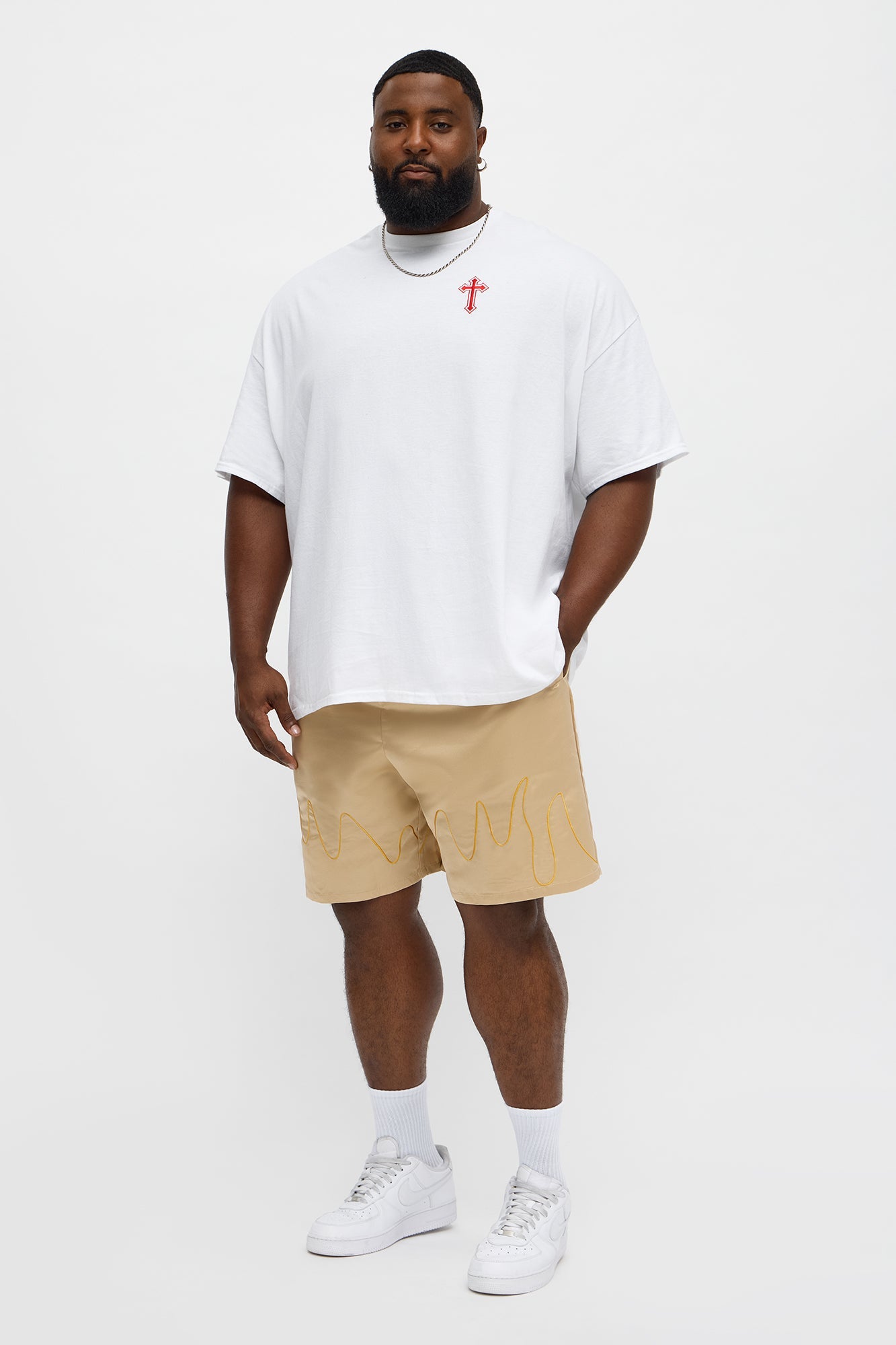 Relaxed Flame Piping Short - Taupe