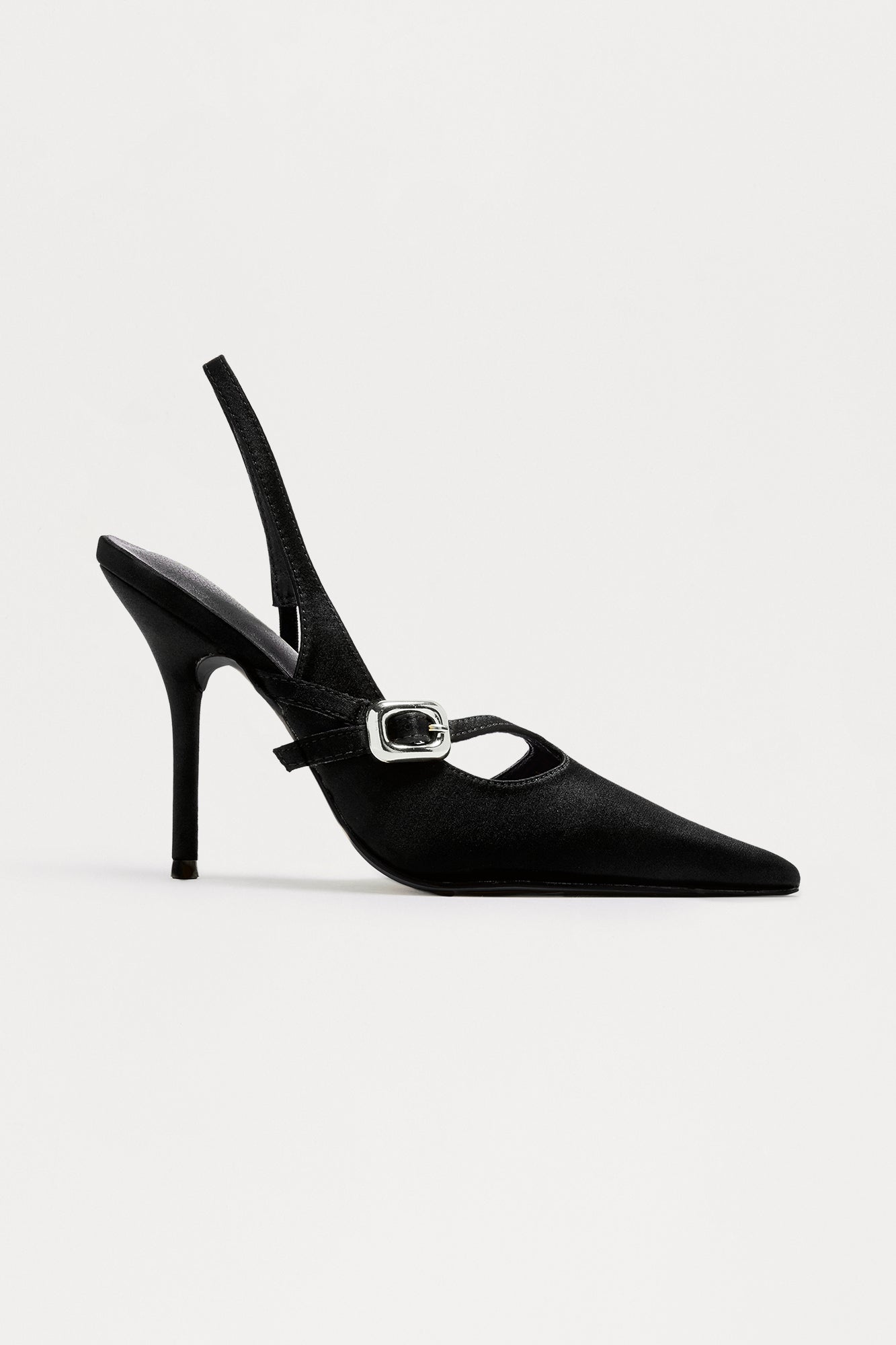 Yael Satin Slingback Pumps - Black
