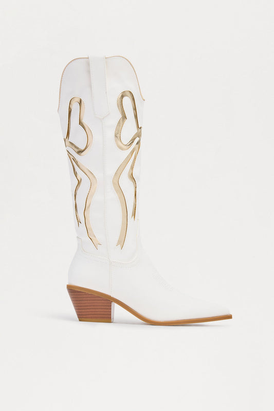 Truett Bow Cowboy Boots - White