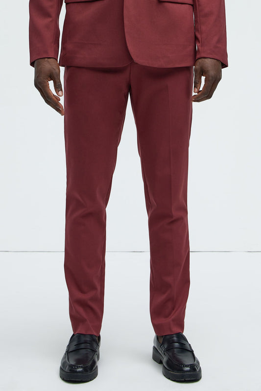 The Modern Stretch Slim Trouser - Burgundy