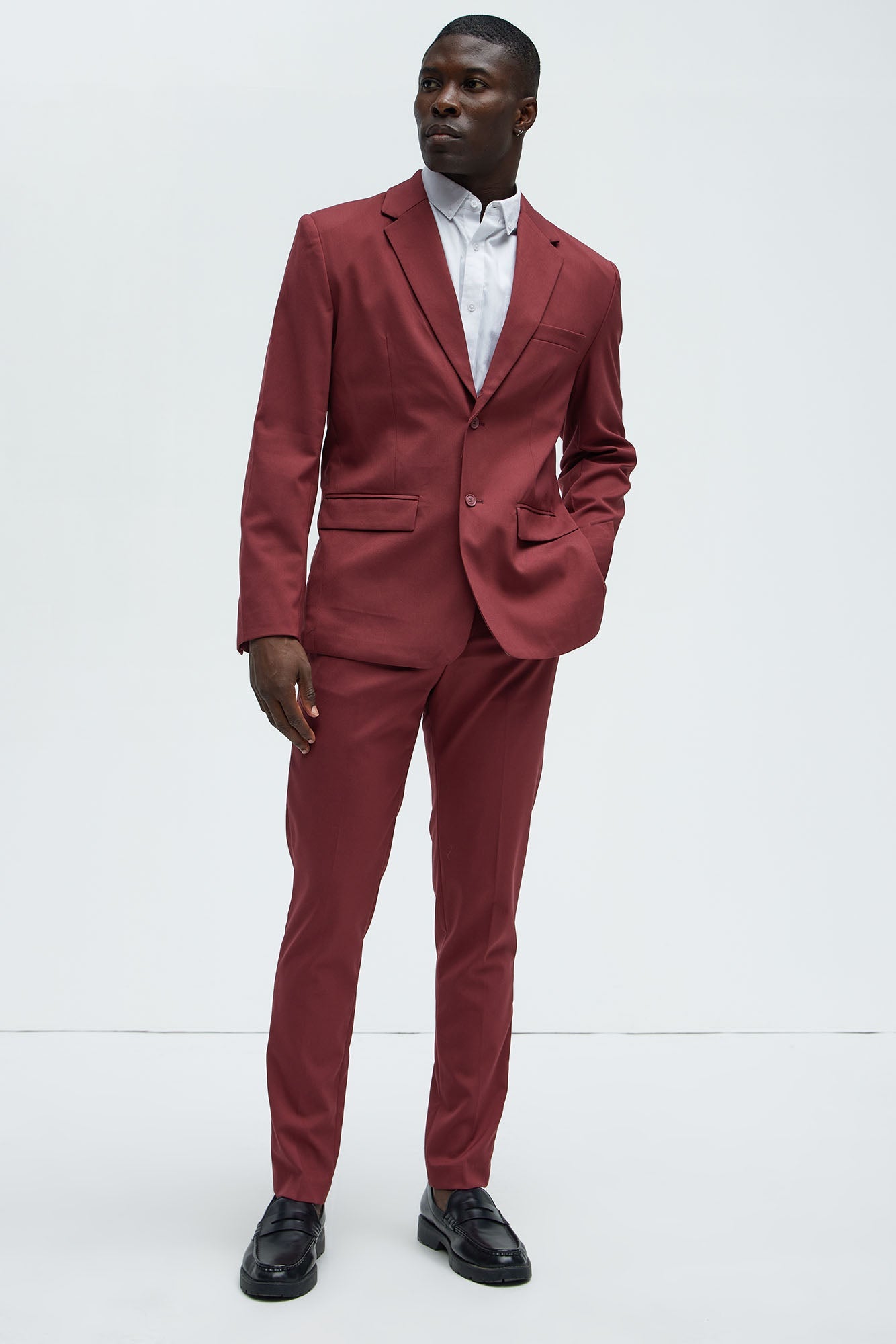 The Modern Stretch Slim Trouser - Burgundy