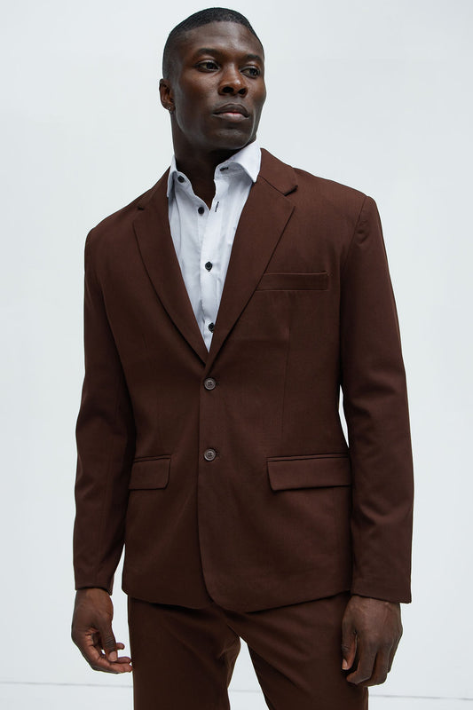 The Modern Stretch Suit Jacket - Brown