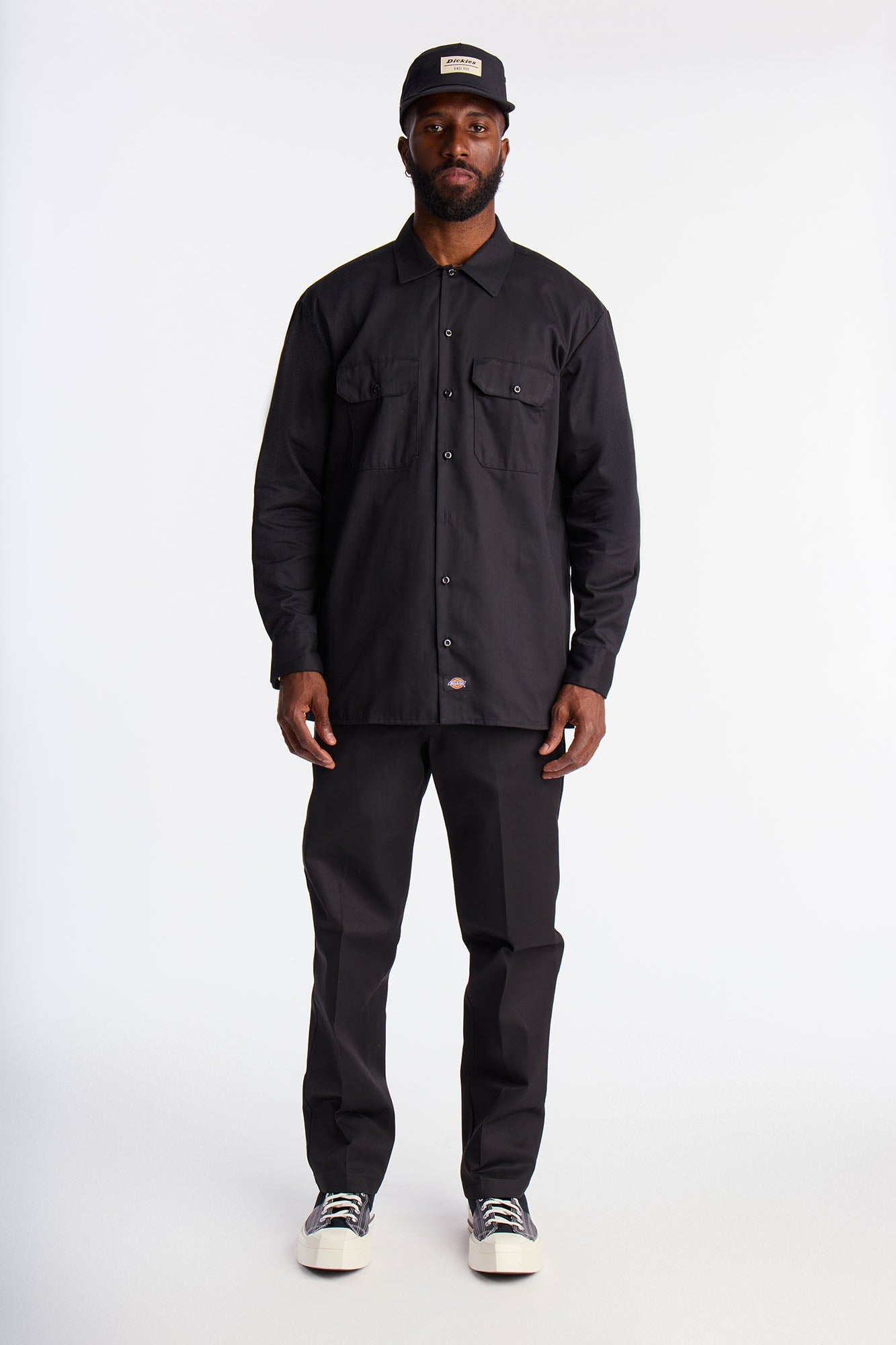 Dickies Twill Long Sleeve Work Shirt - Black