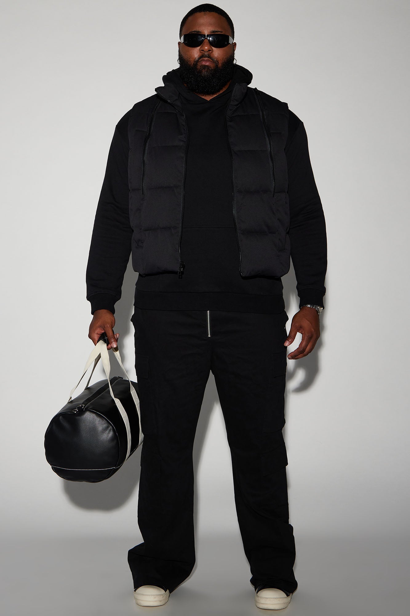 Lucid Cropped Zip Up Puffer Vest - Black