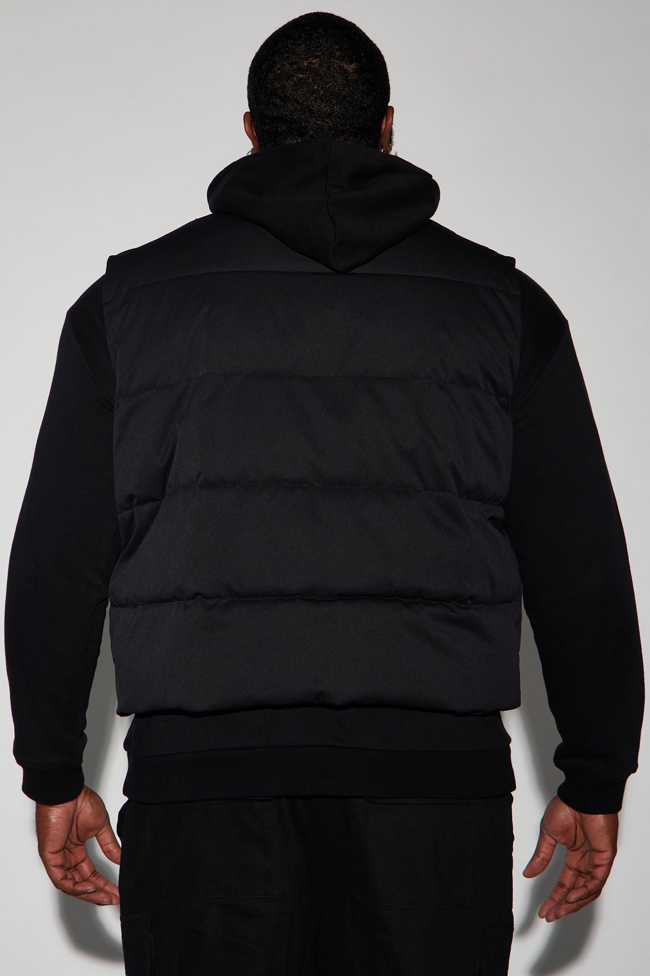 Lucid Cropped Zip Up Puffer Vest - Black