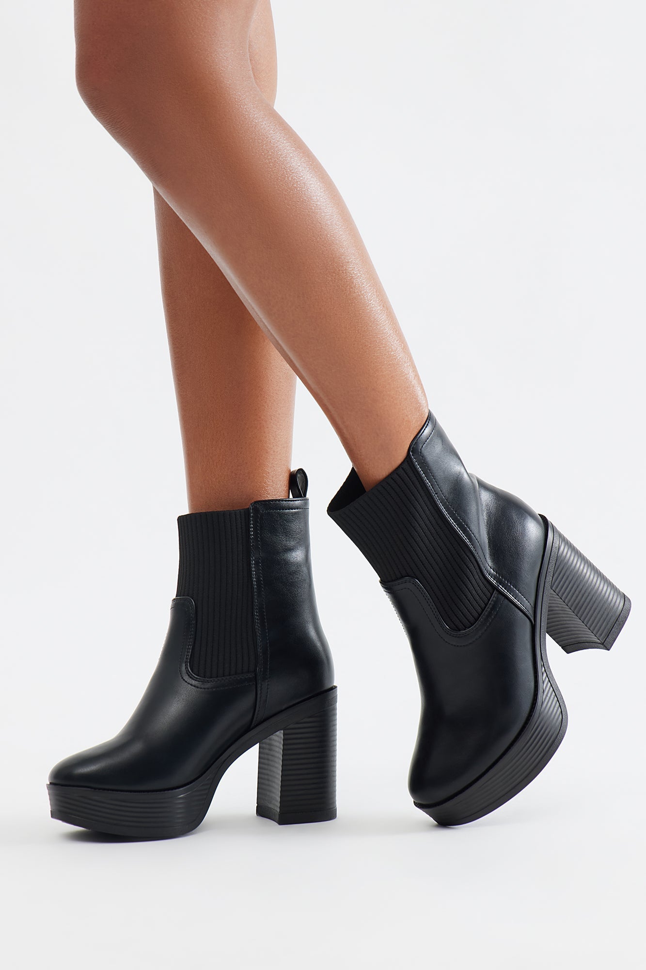 Bradford Platform Ankle Booties - Black