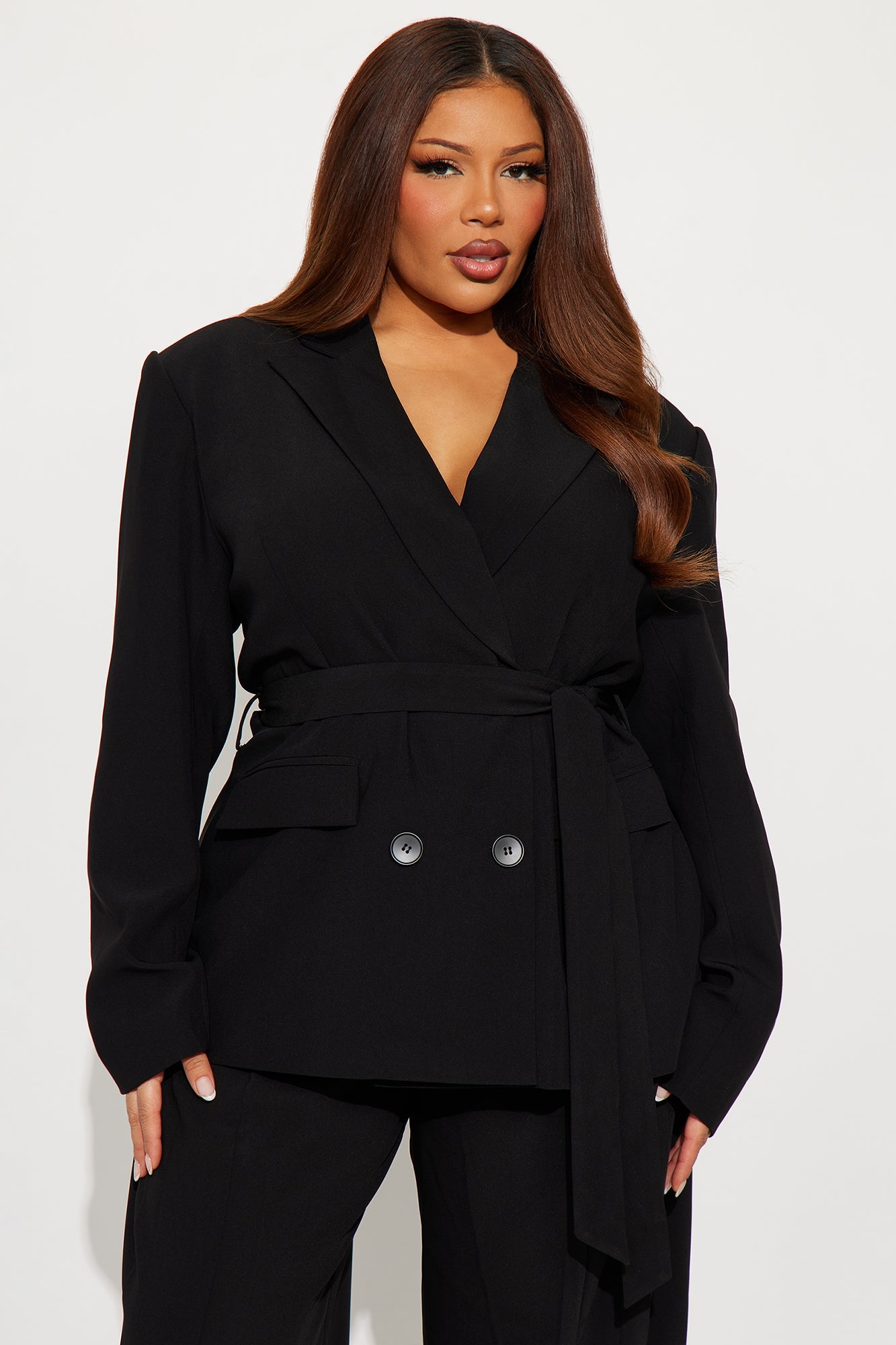 End Of Time Double Breasted Blazer - Black