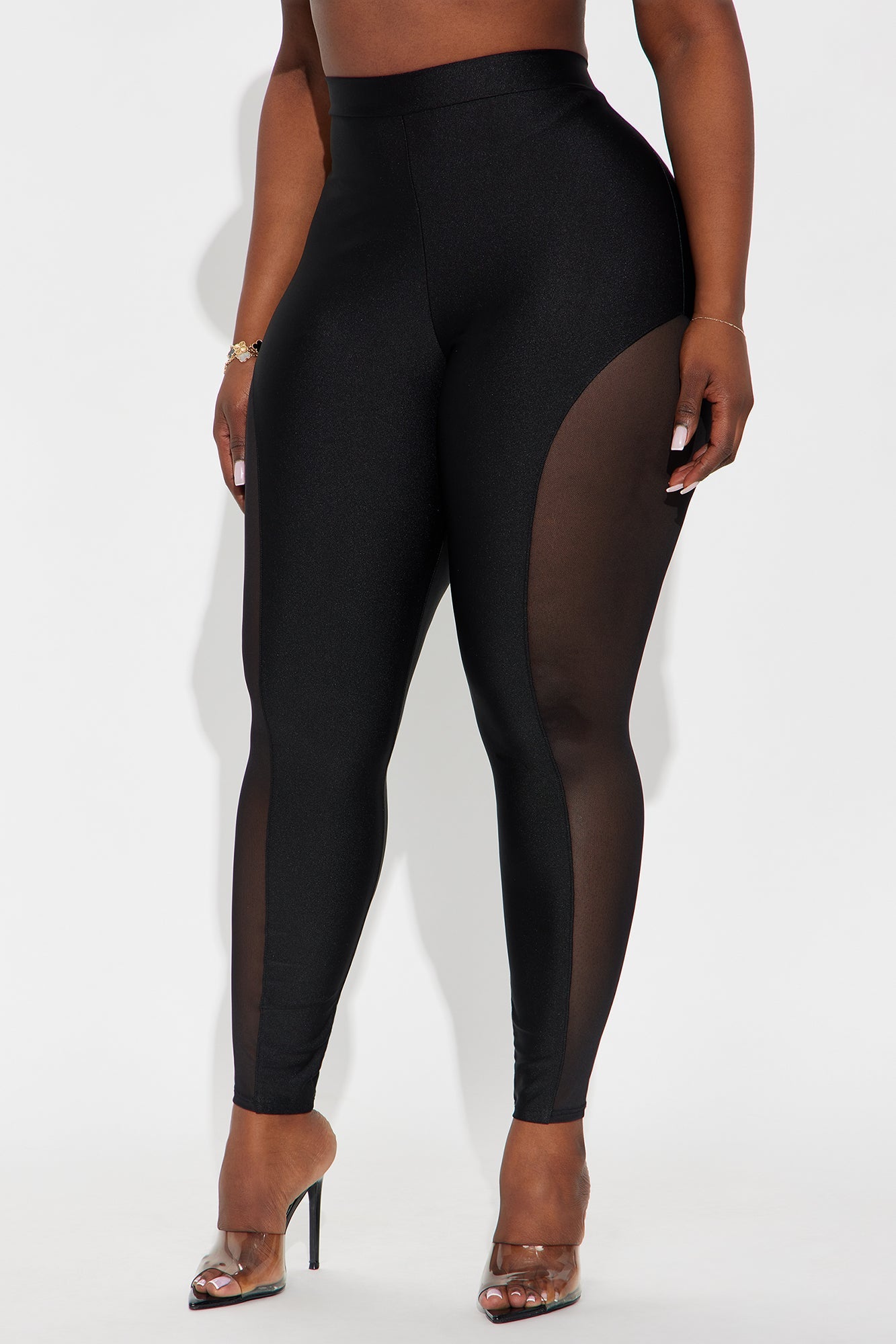 Bea High Rise Mesh Cut Out Legging - Black