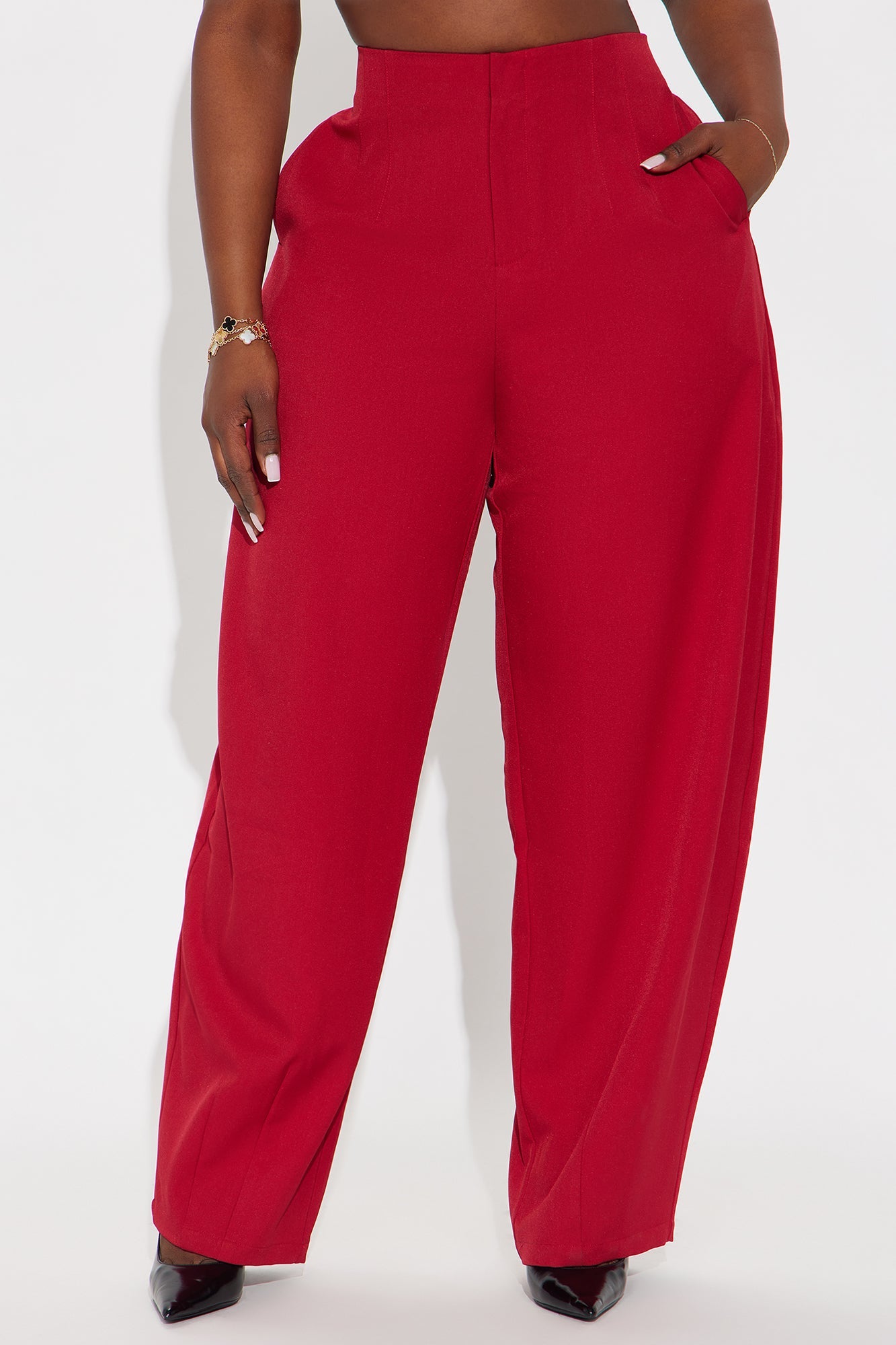 Margaret Barrel Trouser Pants 32″ - Red