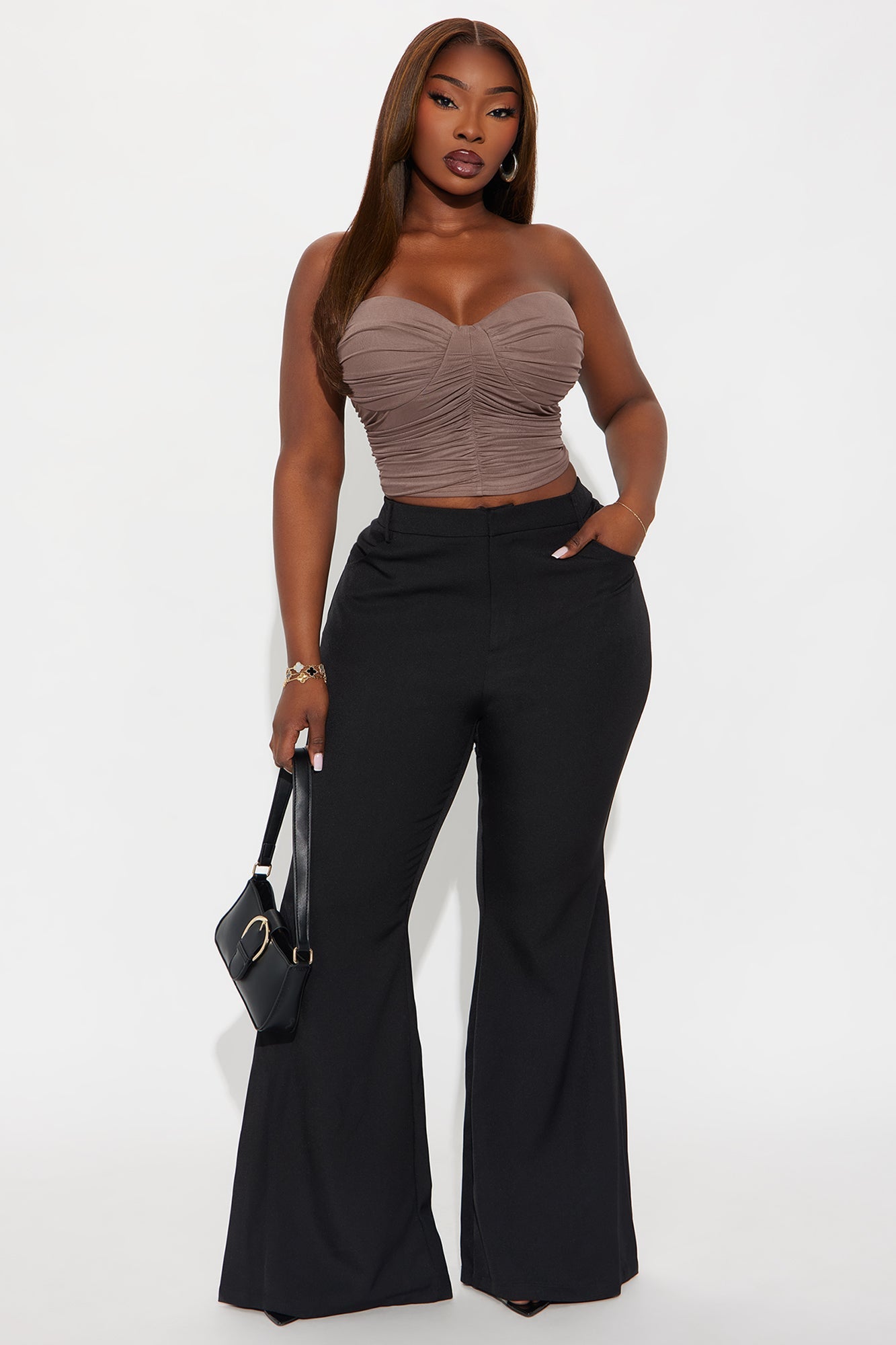 Bella Mesh Corset Top - Chocolate