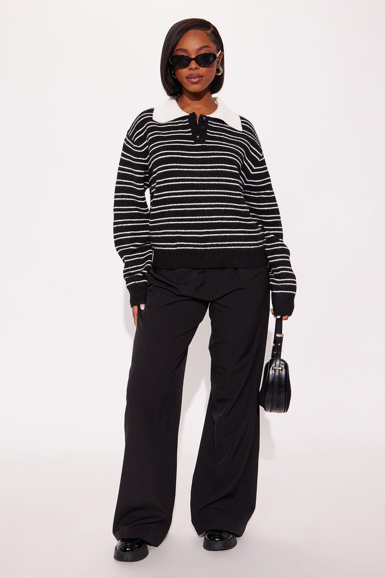 Just A Stripe Girl Sweater - Black/combo