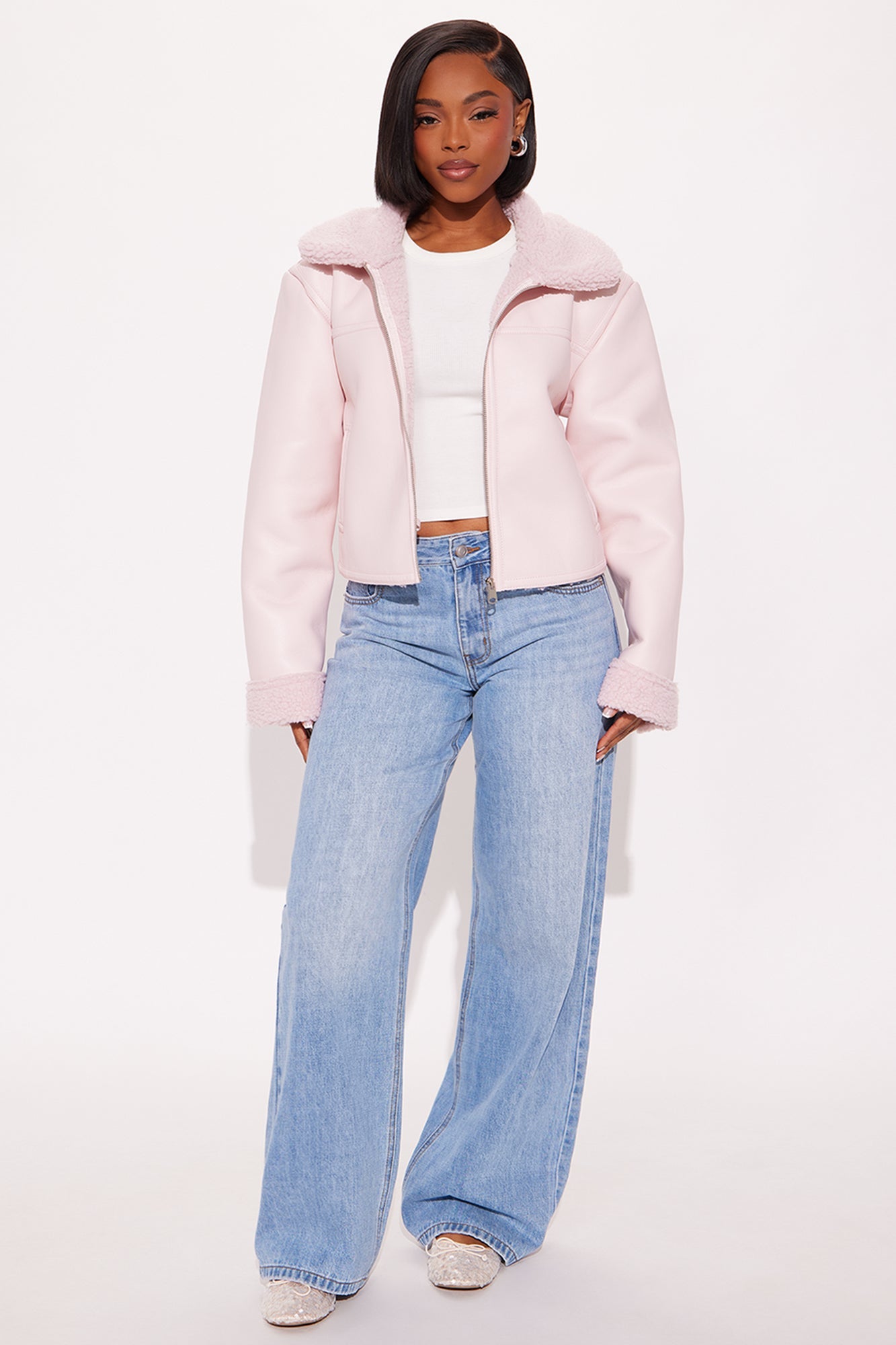 Downtown Girl Bomber Jacket - Pink