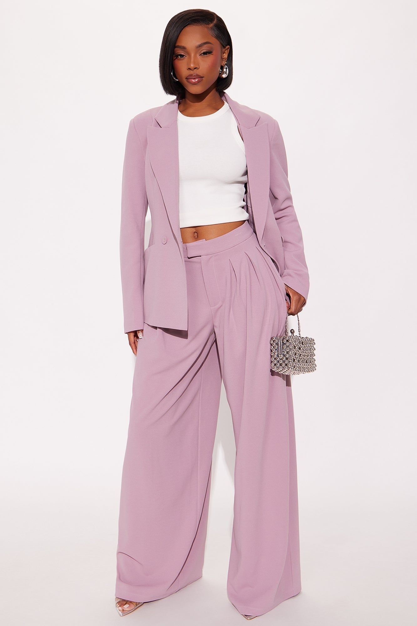 Charlie Wide Leg Trouser 33″ - Violet