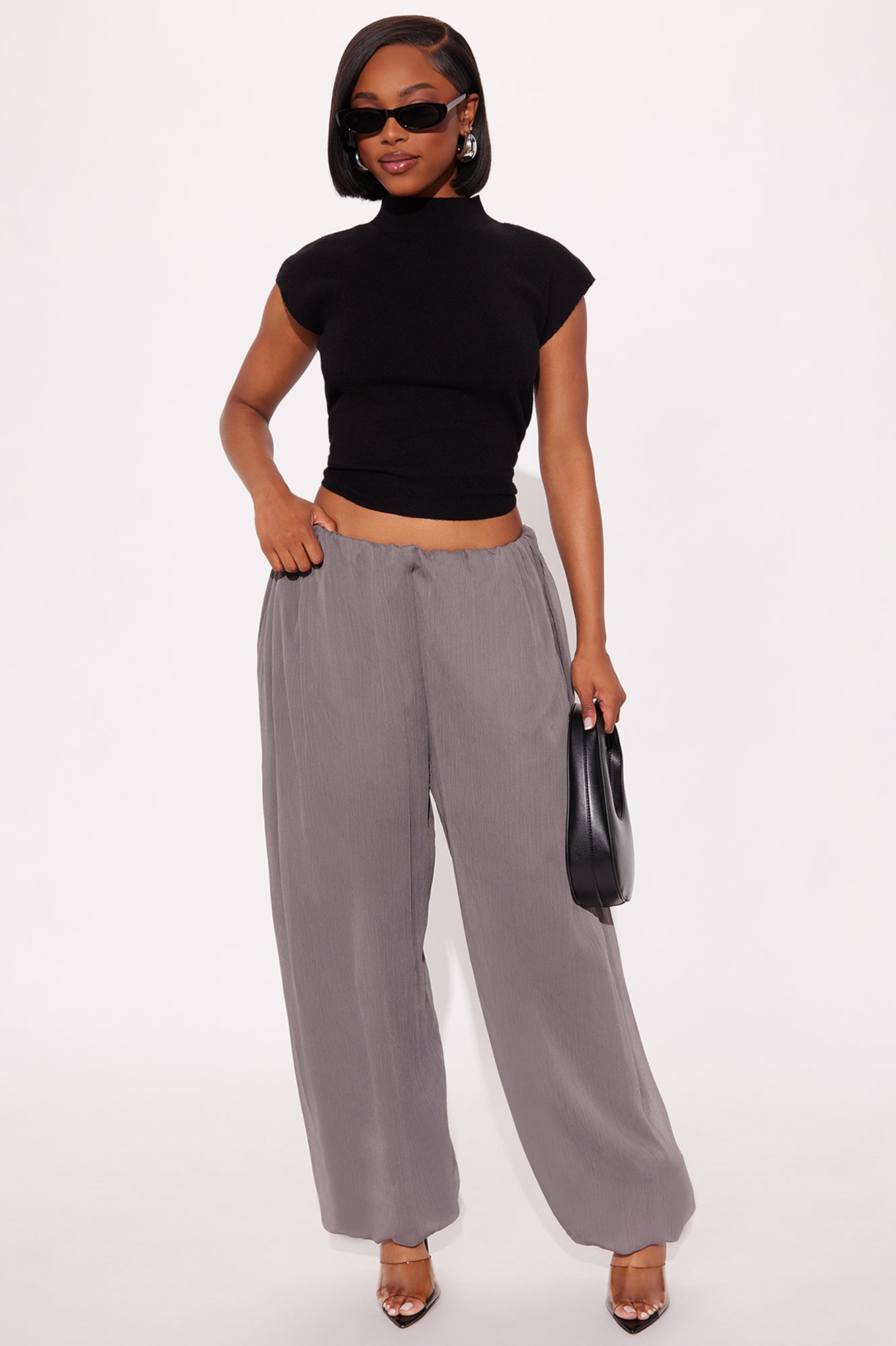 Stella Chiffon Balloon Pants 29″ - Grey