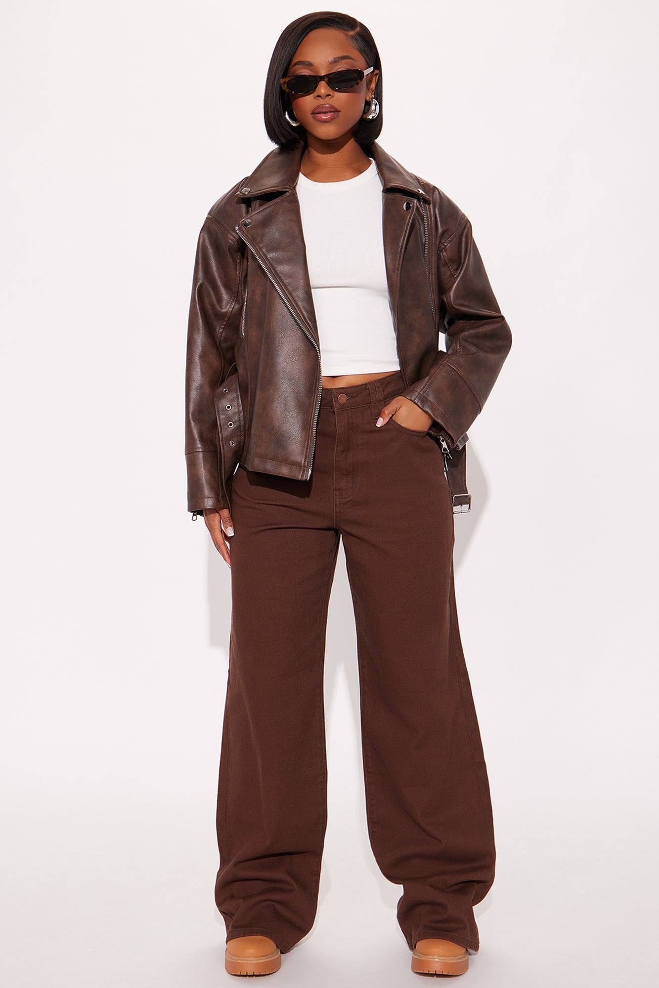 Dream Big Baggy Jeans - Brown