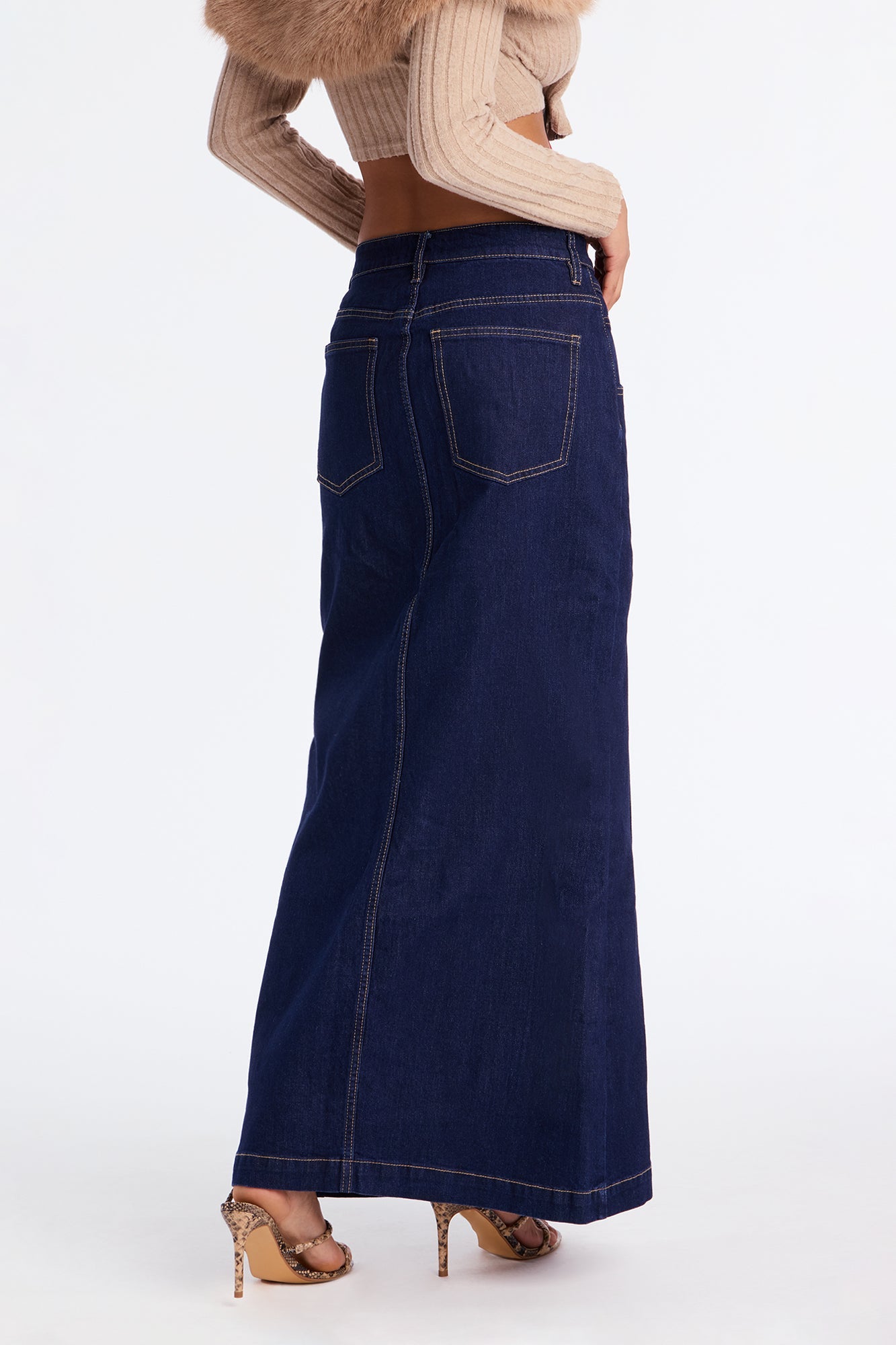 Colby Denim Mermaid Maxi Skirt - Dark Wash