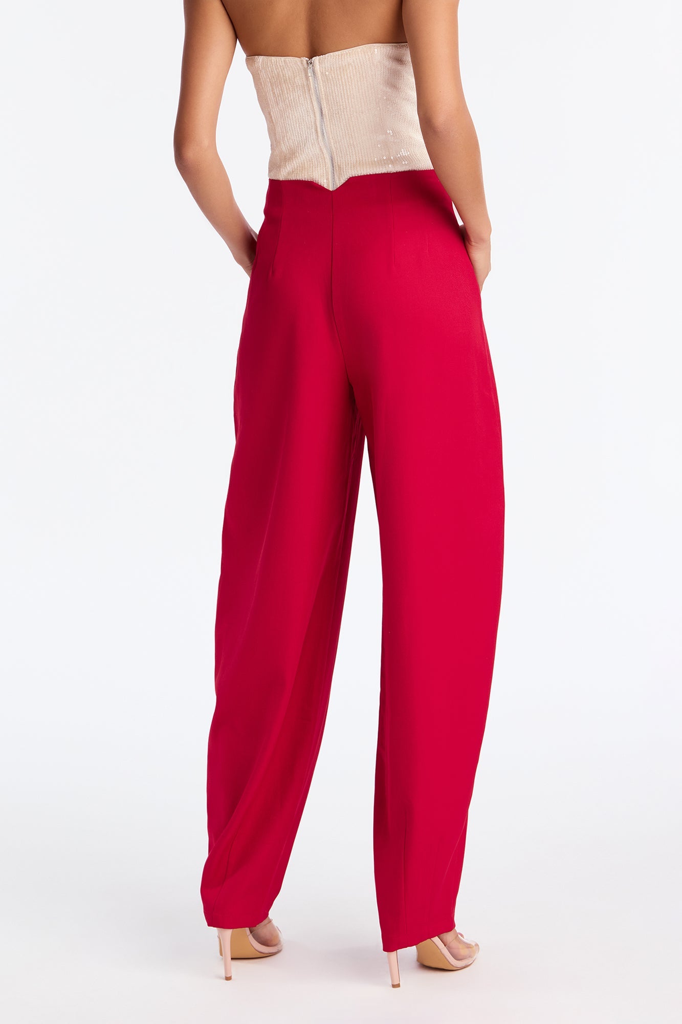Margaret Barrel Trouser Pants 32″ - Red