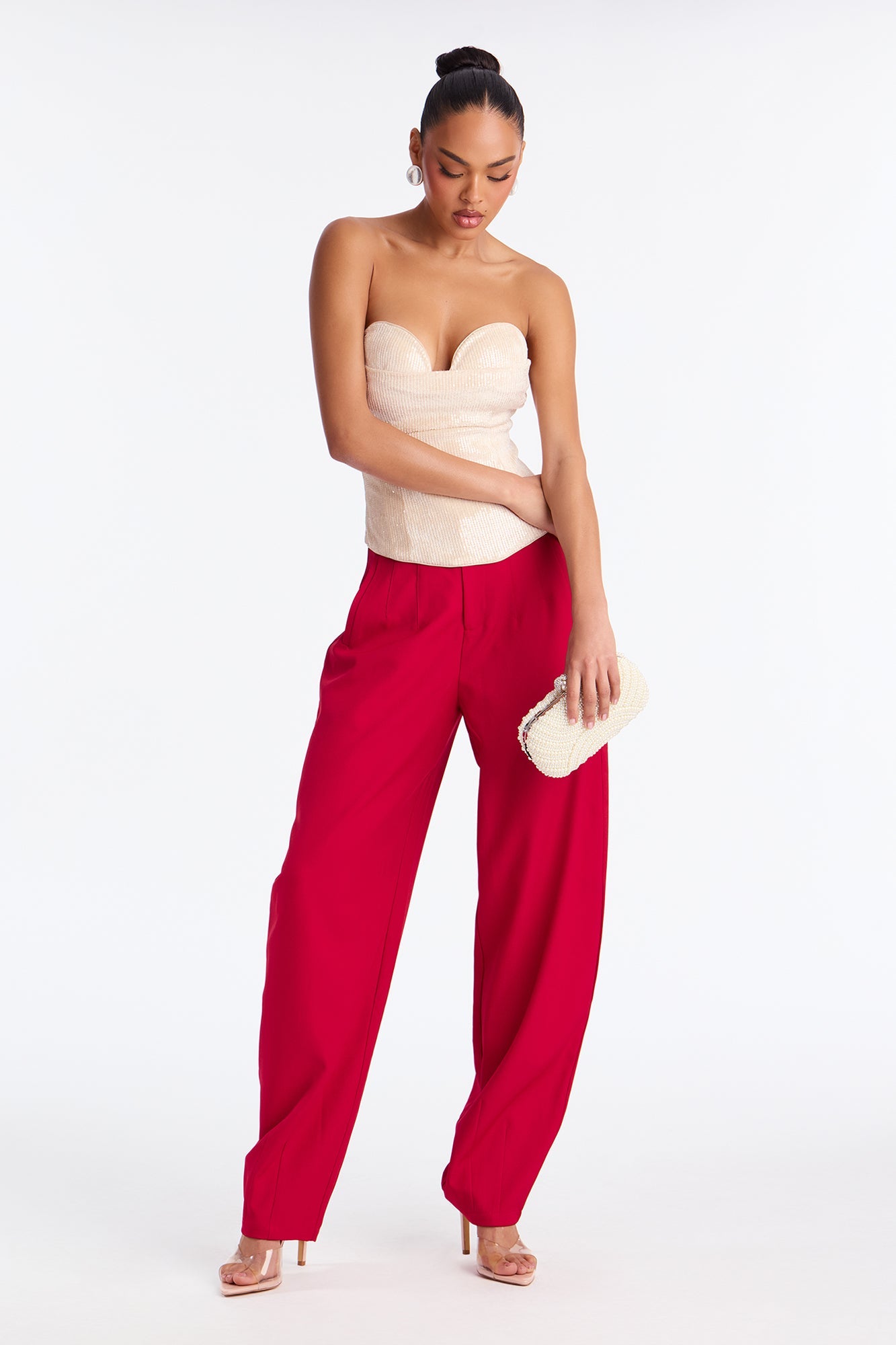 Margaret Barrel Trouser Pants 32″ - Red