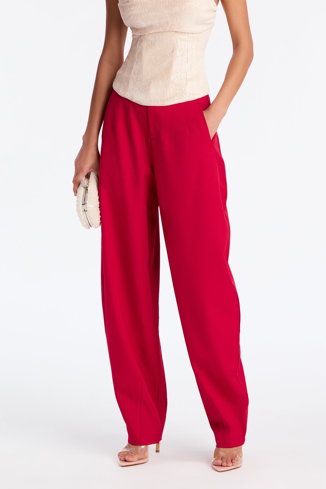 Margaret Barrel Trouser Pants 32″ - Red