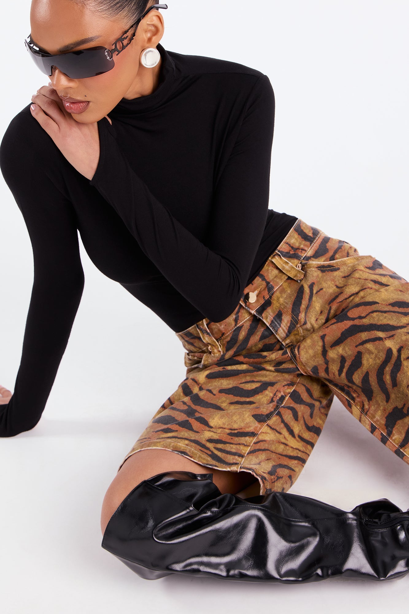 Five Star Safari Denim Jorts - Brown/combo