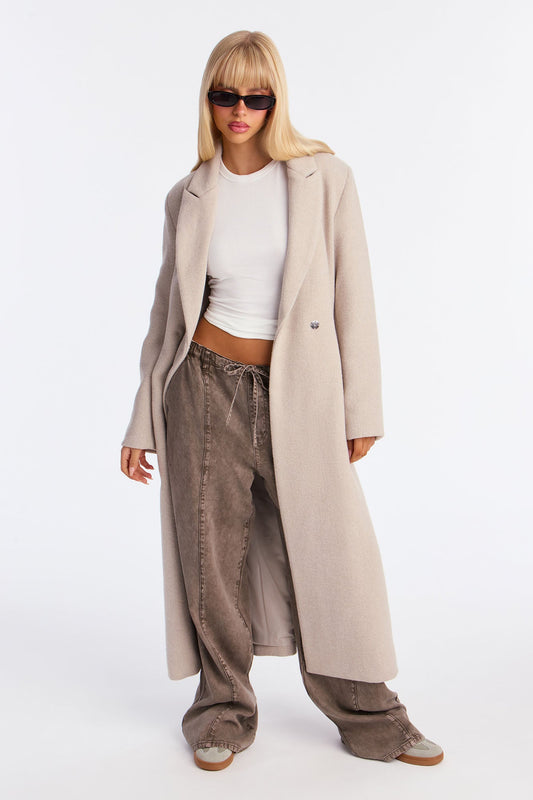 Natalie Wool Trench Coat - Stone