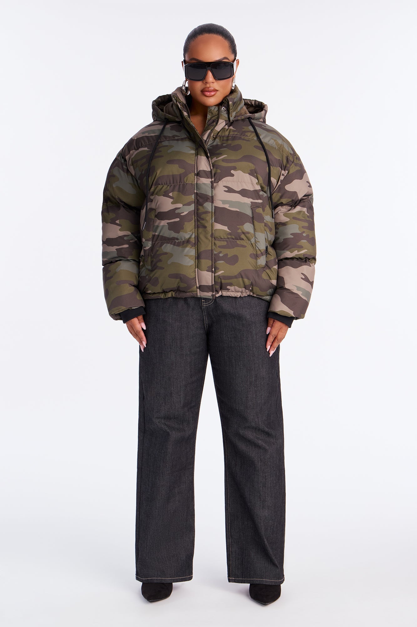 Ski Views Camouflage Puffer Jacket - Green/combo