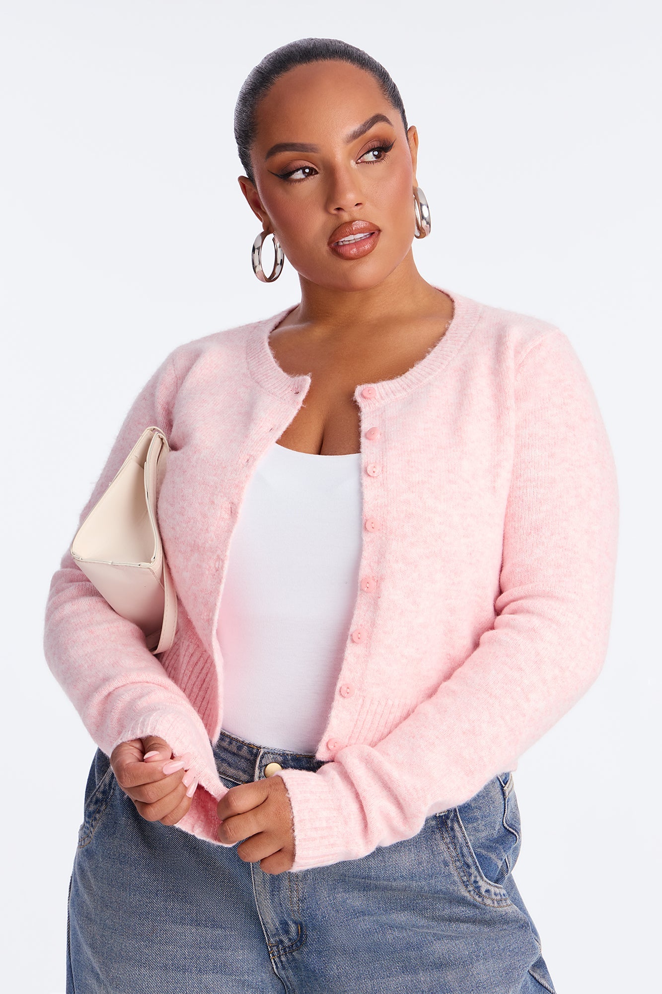 Sweet Sensation Cropped Cardigan - Light Pink