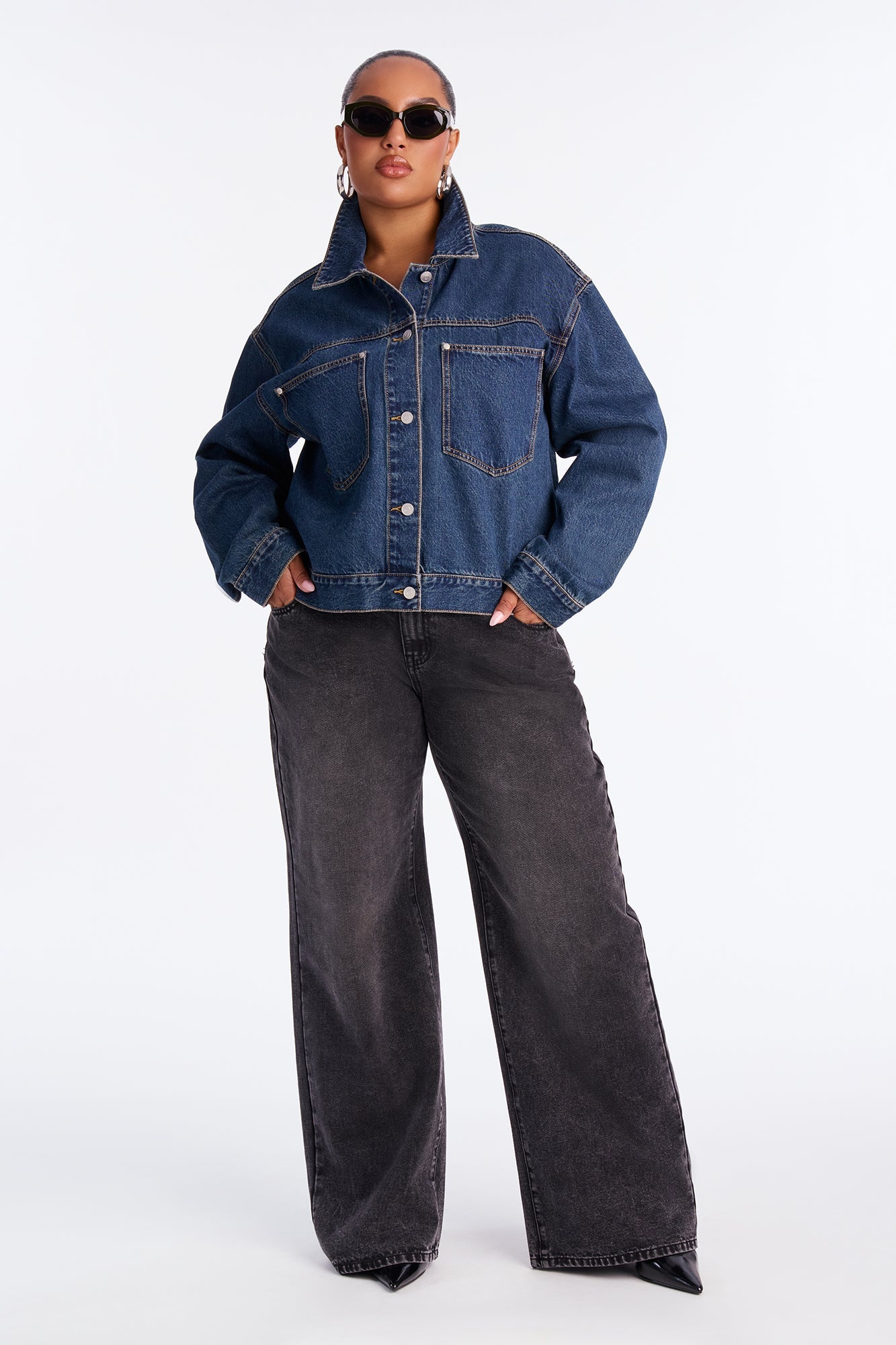 Moving Along Denim Shacket - Dark Wash