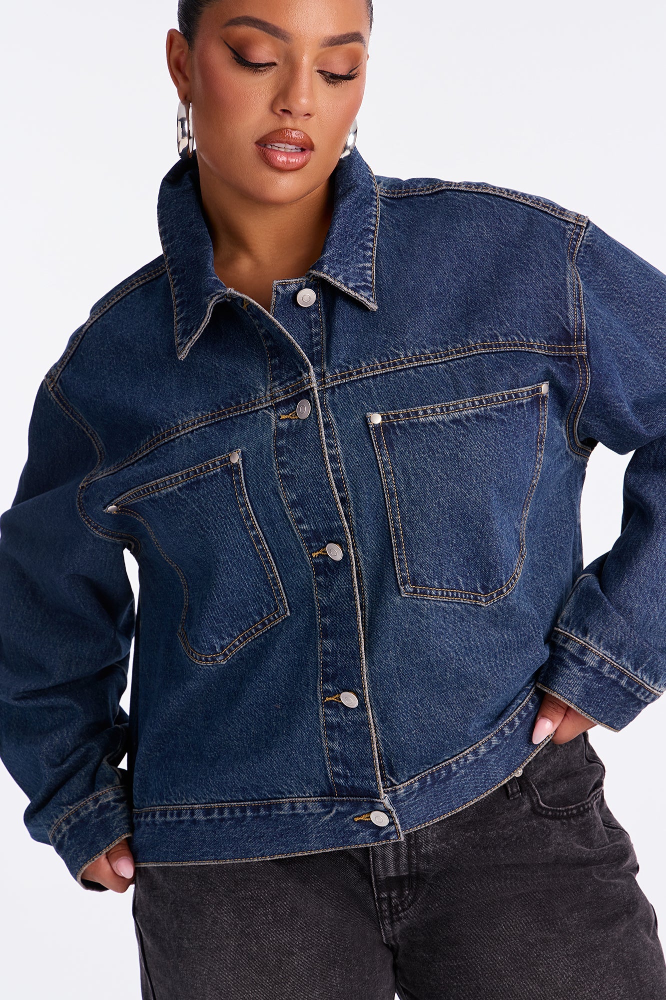 Moving Along Denim Shacket - Dark Wash