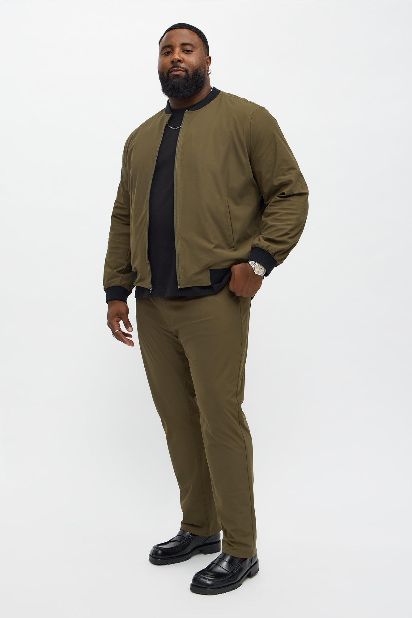 Slim Cedric Stretch Pant - Olive