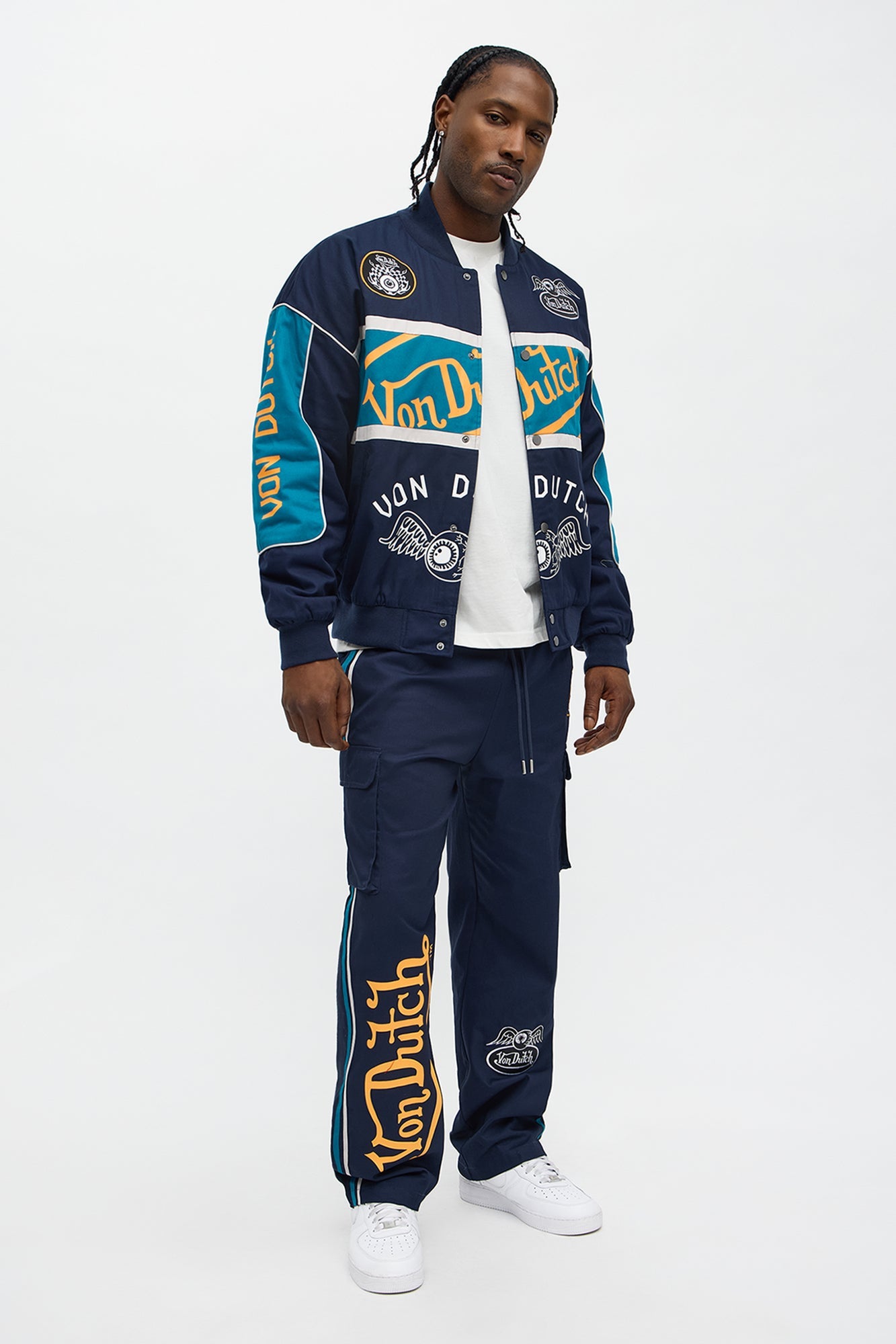 Von Dutch Around The Block Bomber Jacket - Blue/combo
