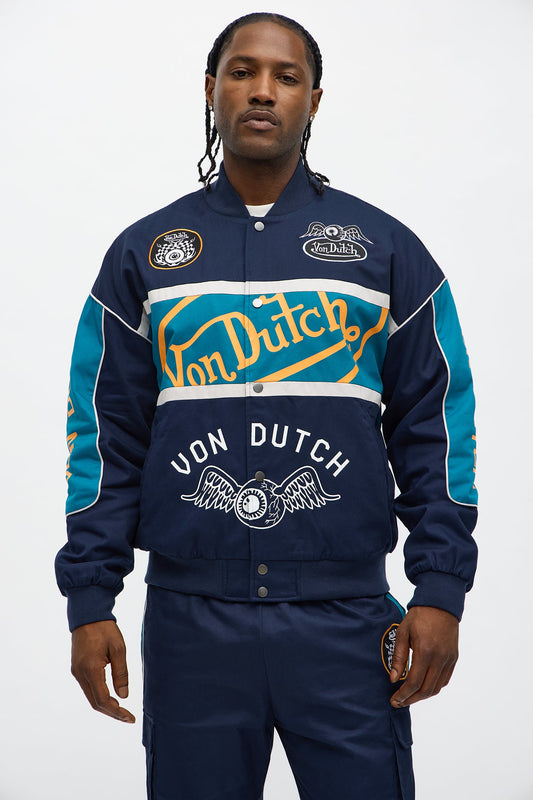 Von Dutch Around The Block Bomber Jacket - Blue/combo