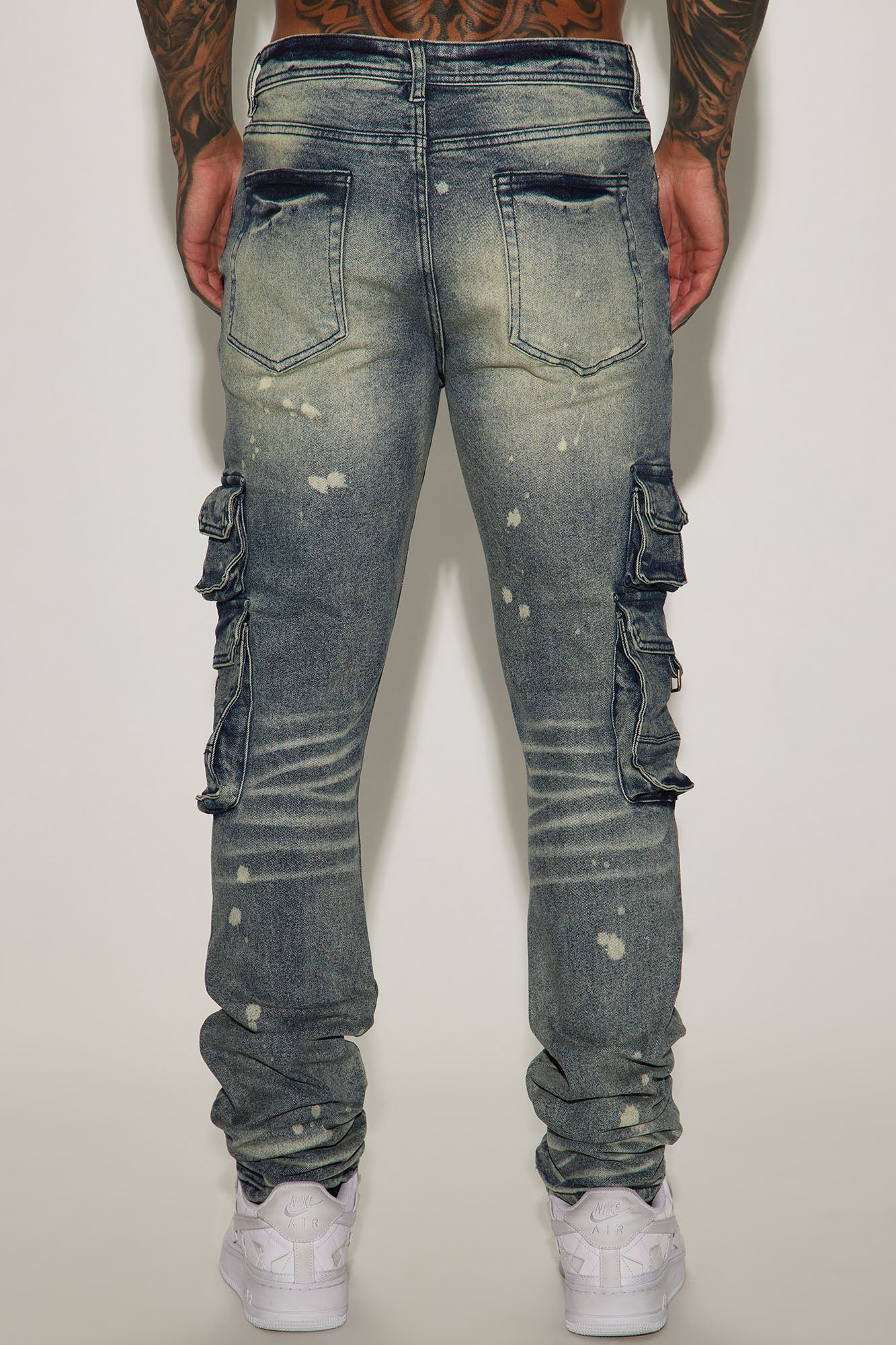 Loaded Stacked Skinny Cargo Jeans - Medium Wash