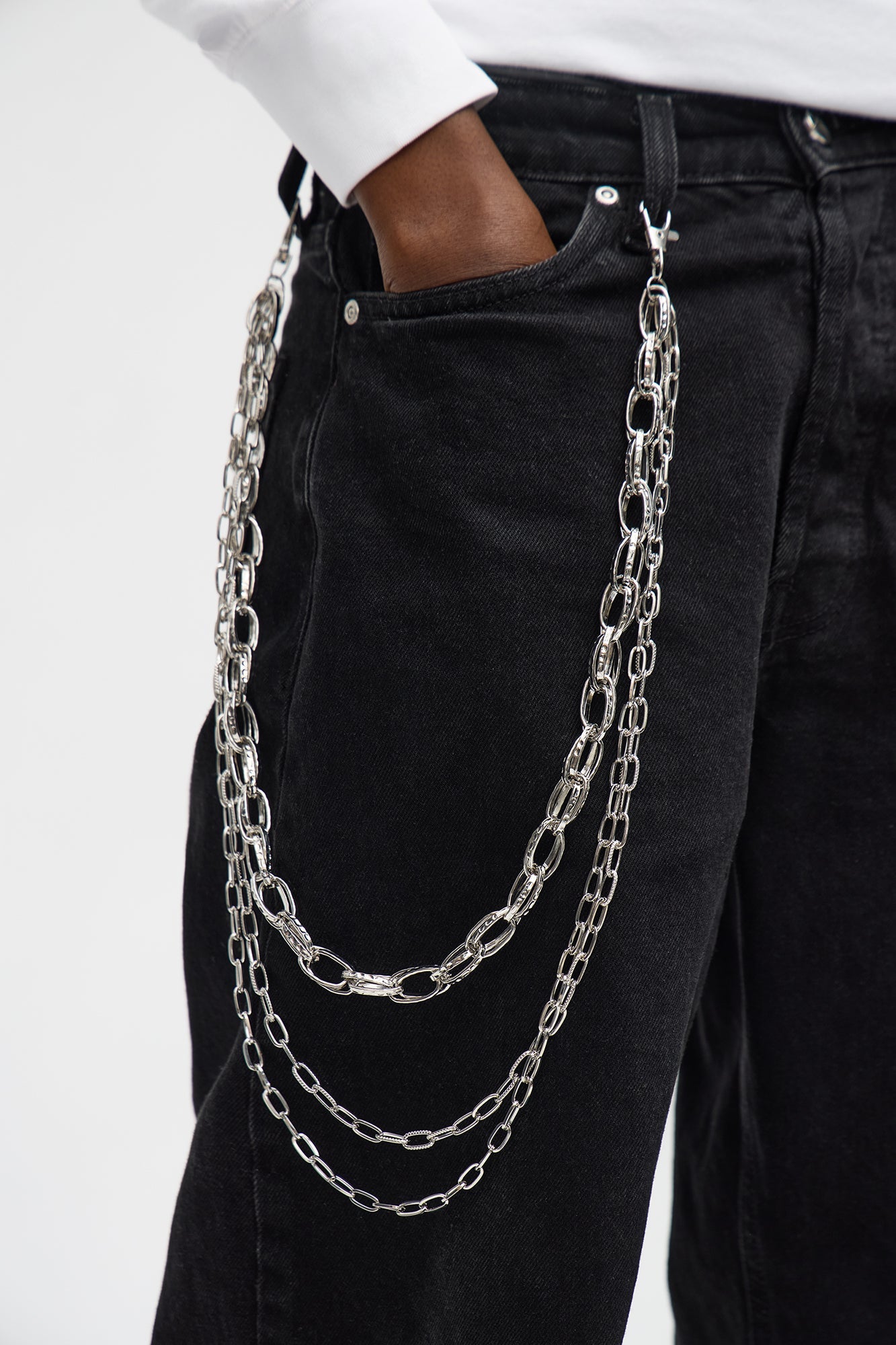 Chief Stacked Pant Chain - Silver