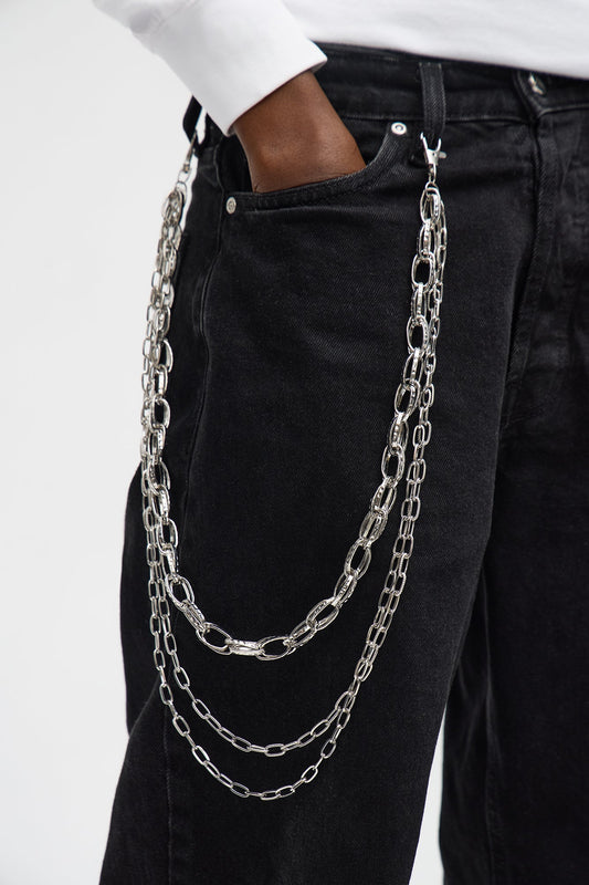 Chief Stacked Pant Chain - Silver