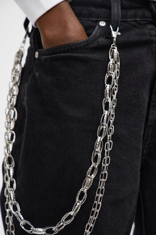Tycoon Stacked Pant Chain - Silver