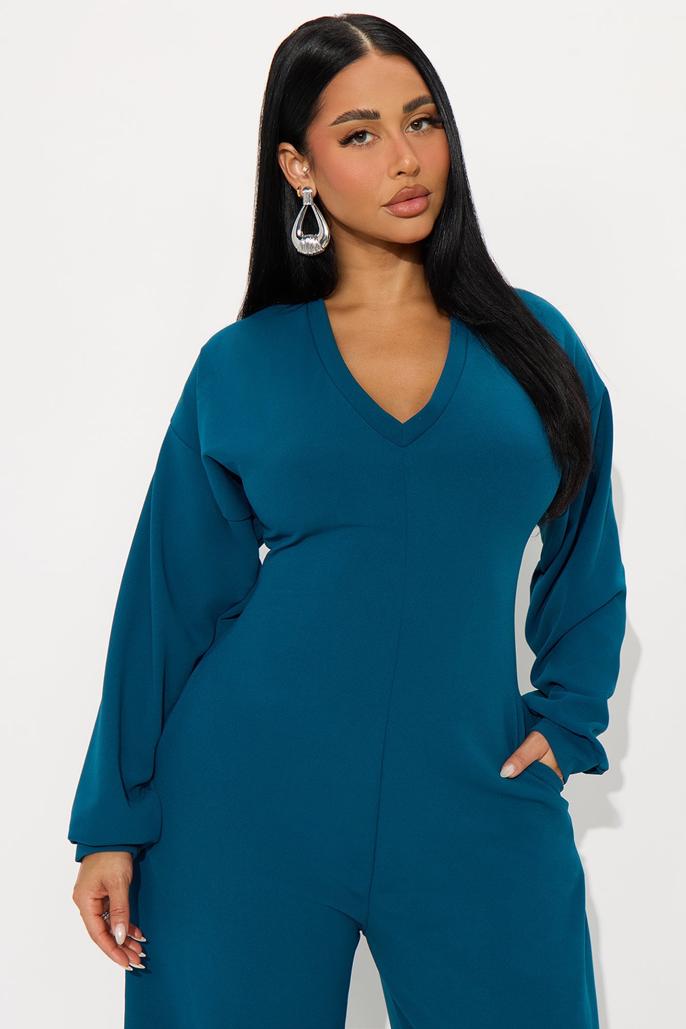 Let's Chill Barrel Wide Leg Jumpsuit - Teal