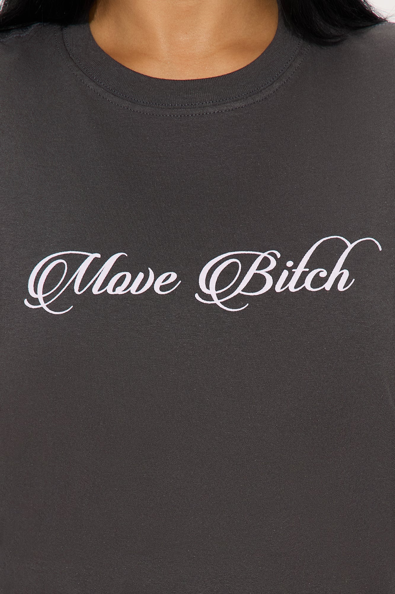 Move Bitch Oversize Short Sleeve Tee - Charcoal
