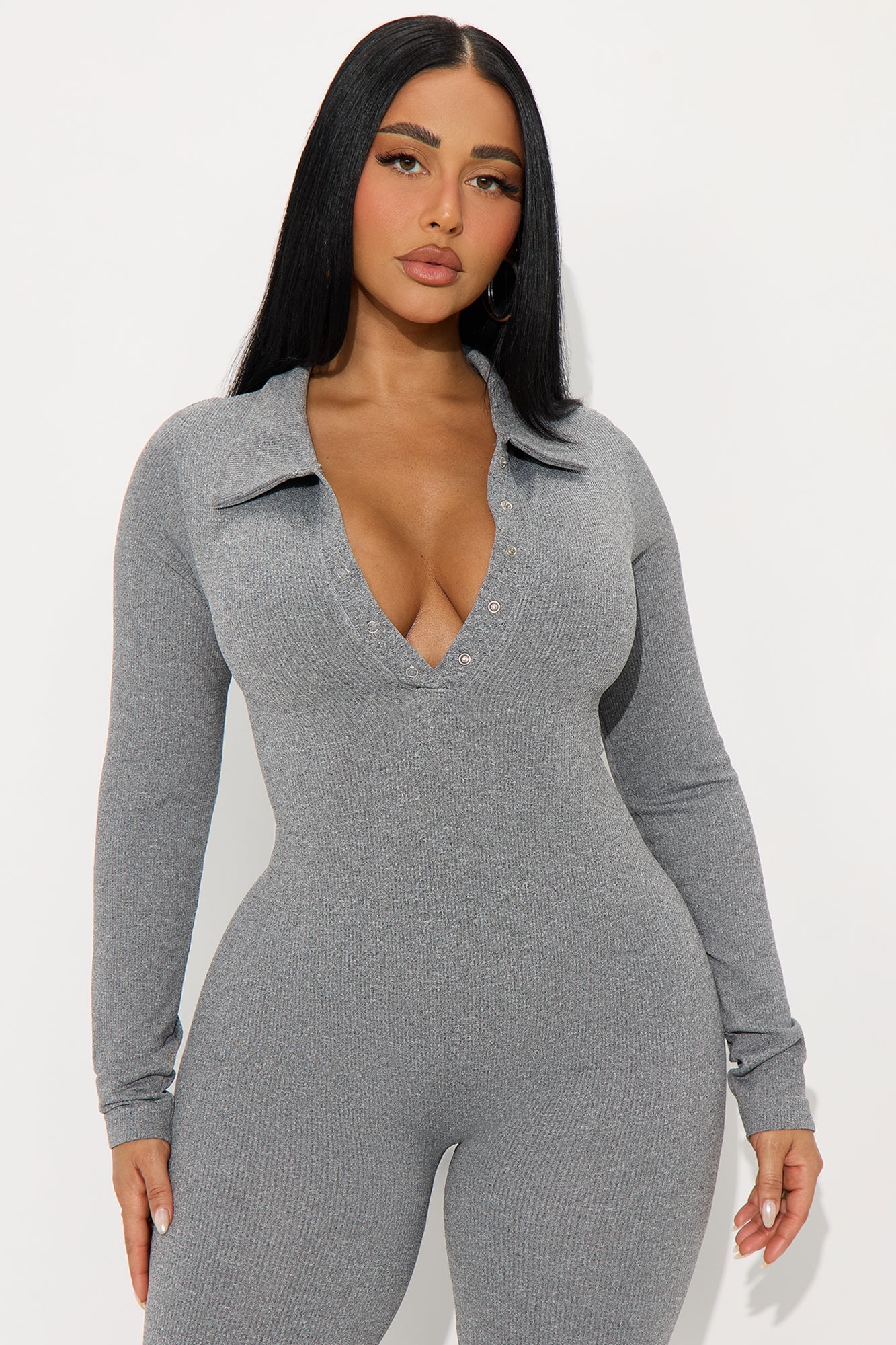 Back To It Seamless Jumpsuit - Heather Grey