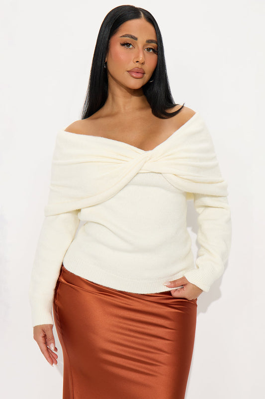 Natalya Twist Sweater Top - Ivory