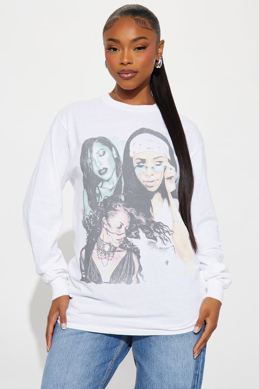Remembering Aaliyah Oversize Washed Tee - Off White