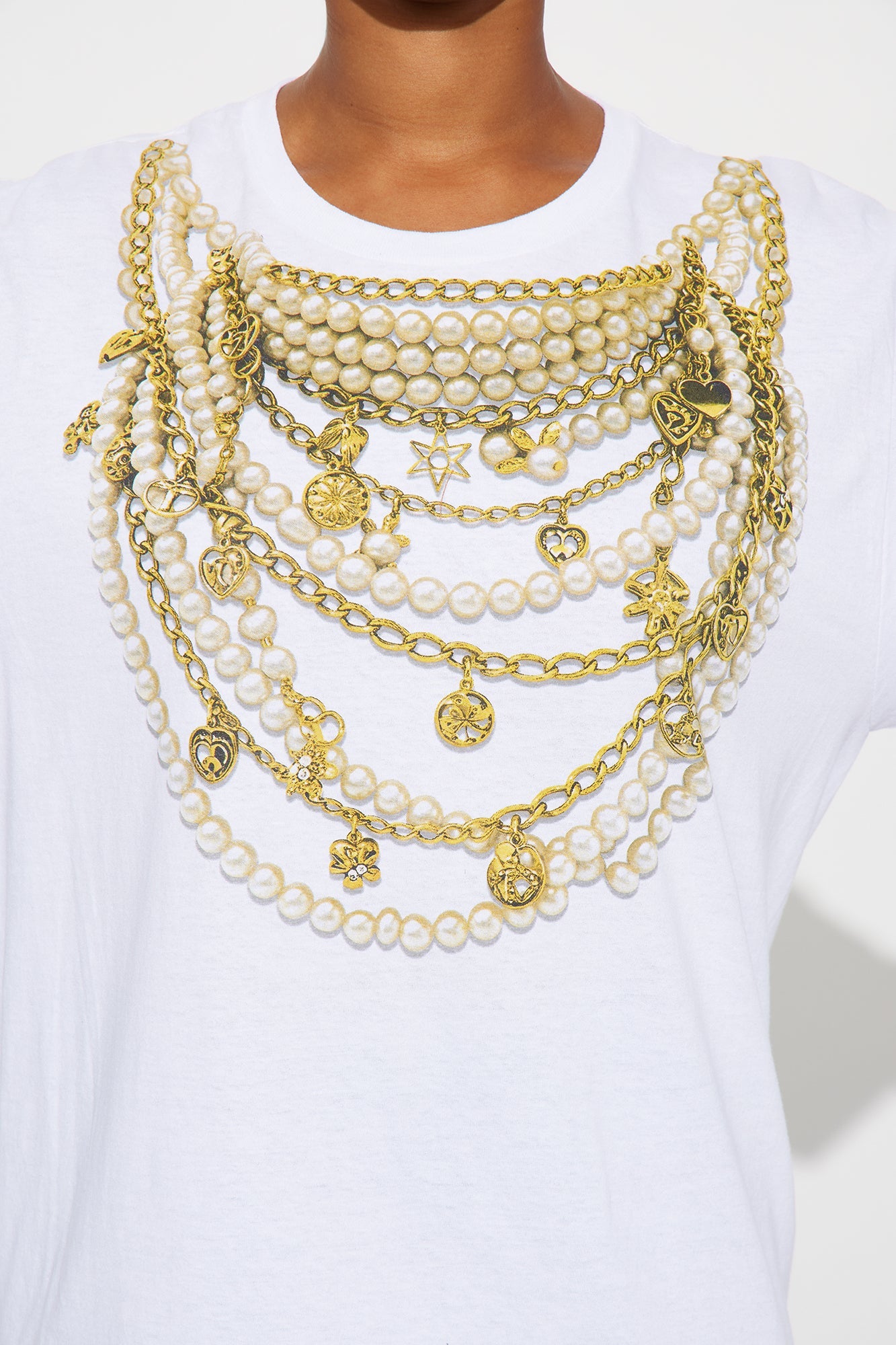 Chains On My Neck Oversize Tee - White