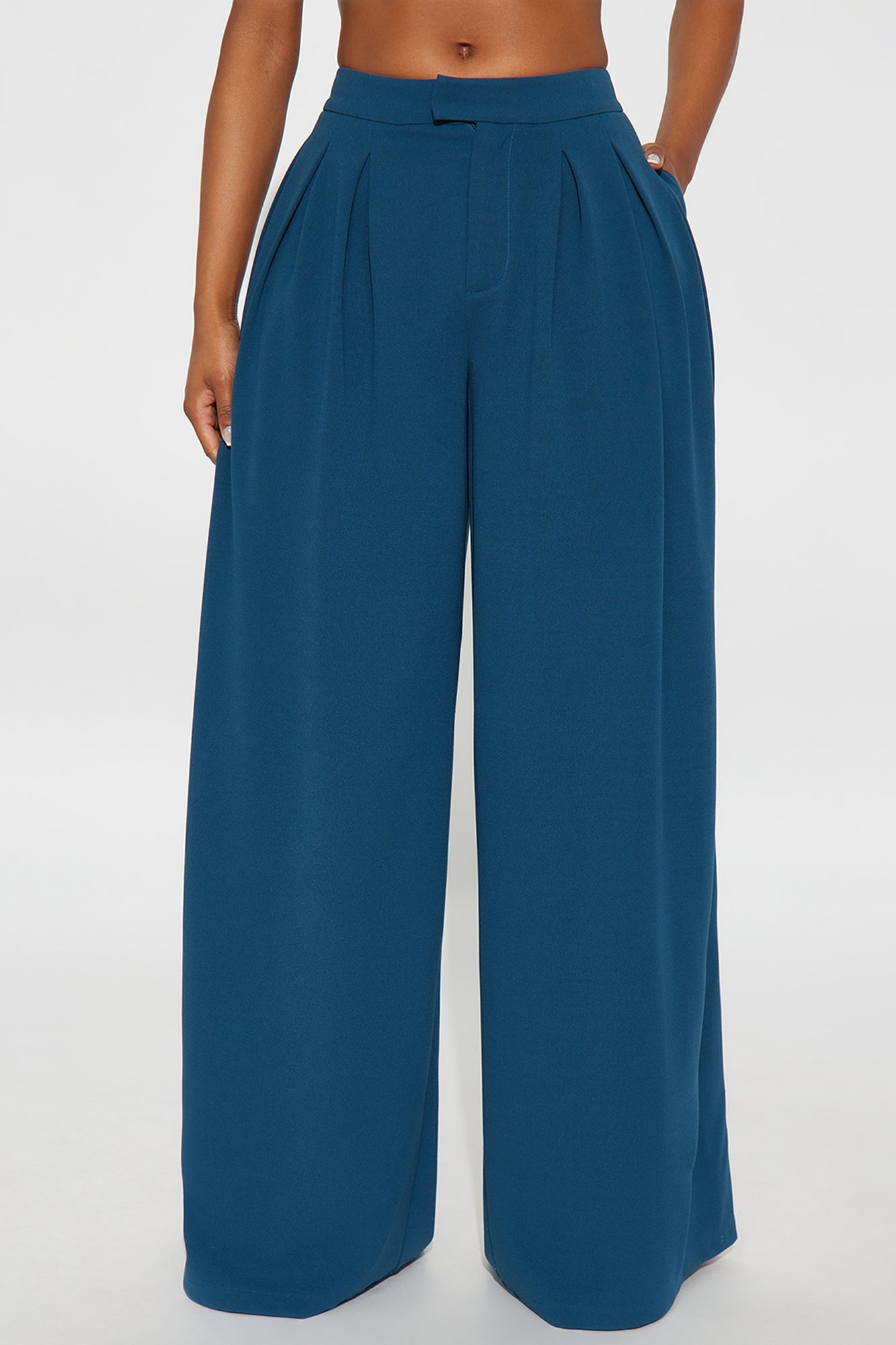 Charlie Wide Leg Trouser 33″ - Teal
