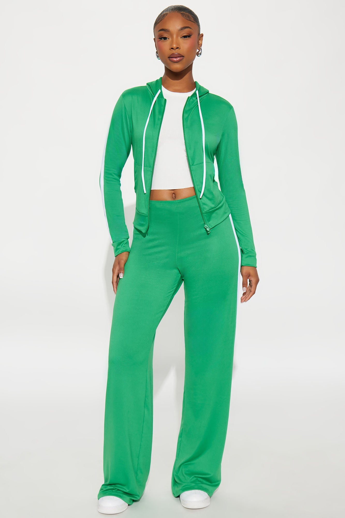 Tennis Courts Wide Leg Pant Set - Kelly Green