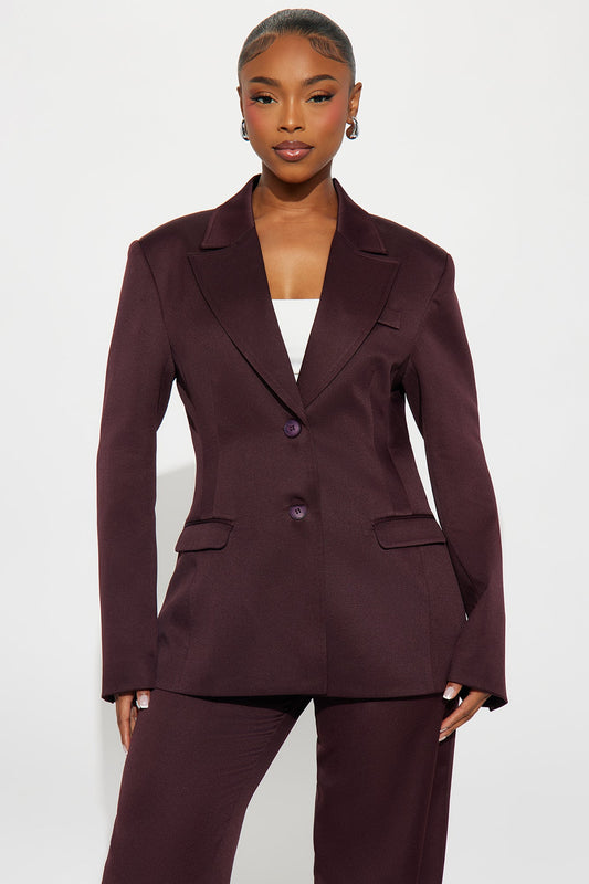 Kendall Hourglass Fitted Blazer - Chocolate