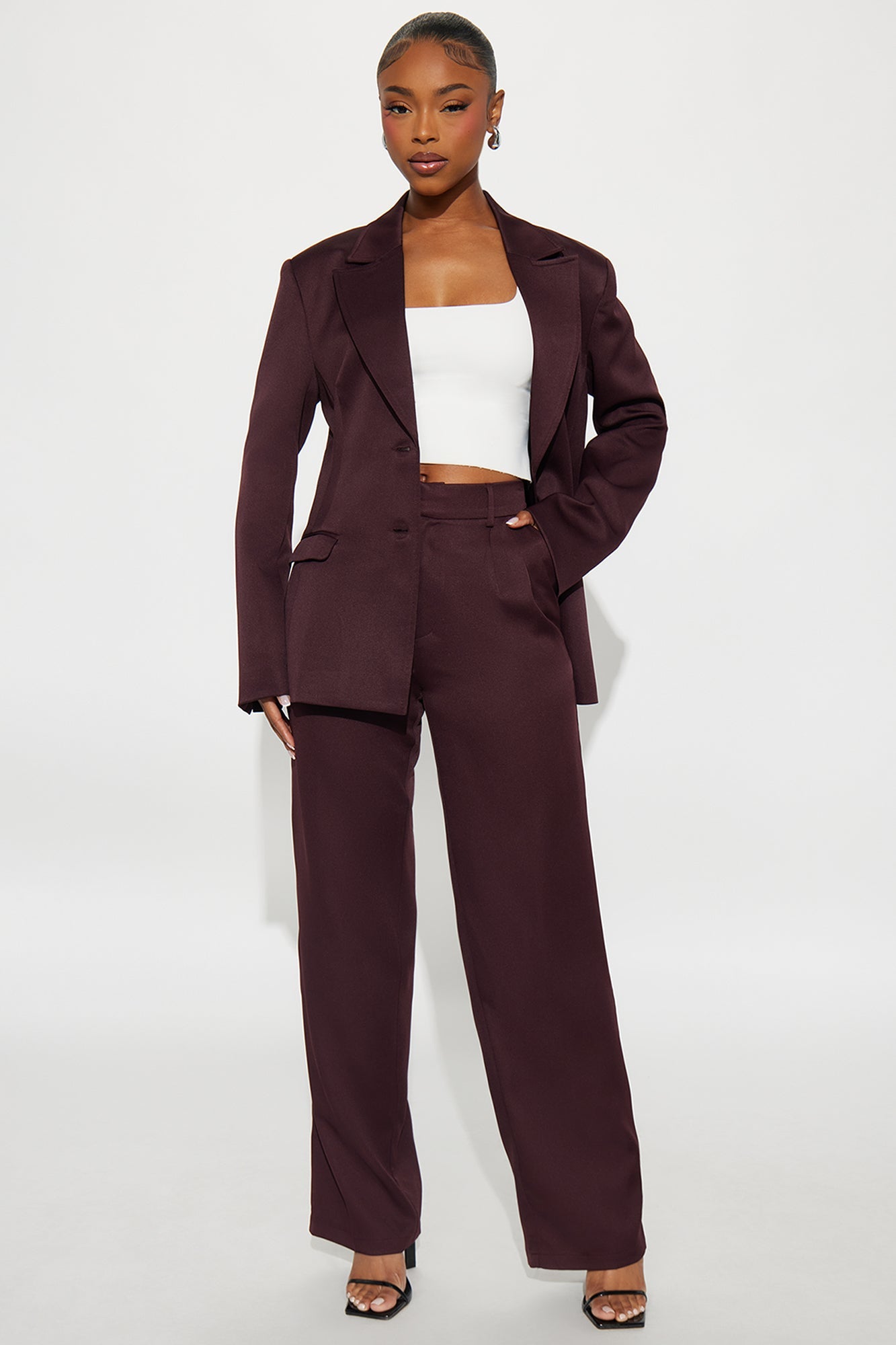 Kendall High Rise Trouser Pant - Chocolate