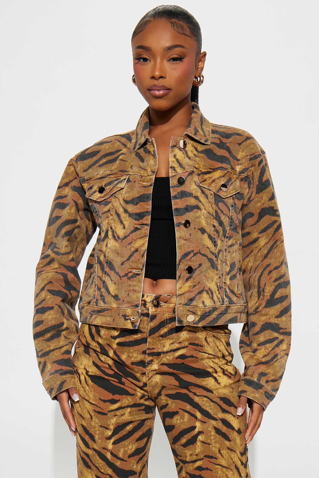 Five Star Safari Denim Jacket - Brown/combo